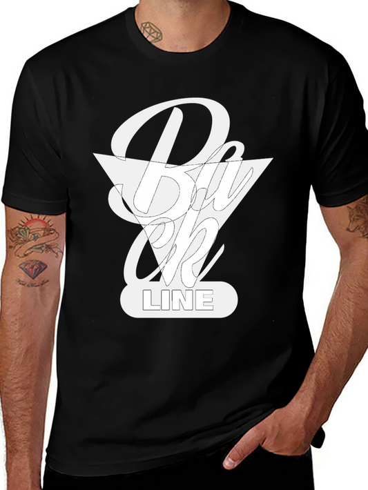 Stylish Back Line Black T-Shirt