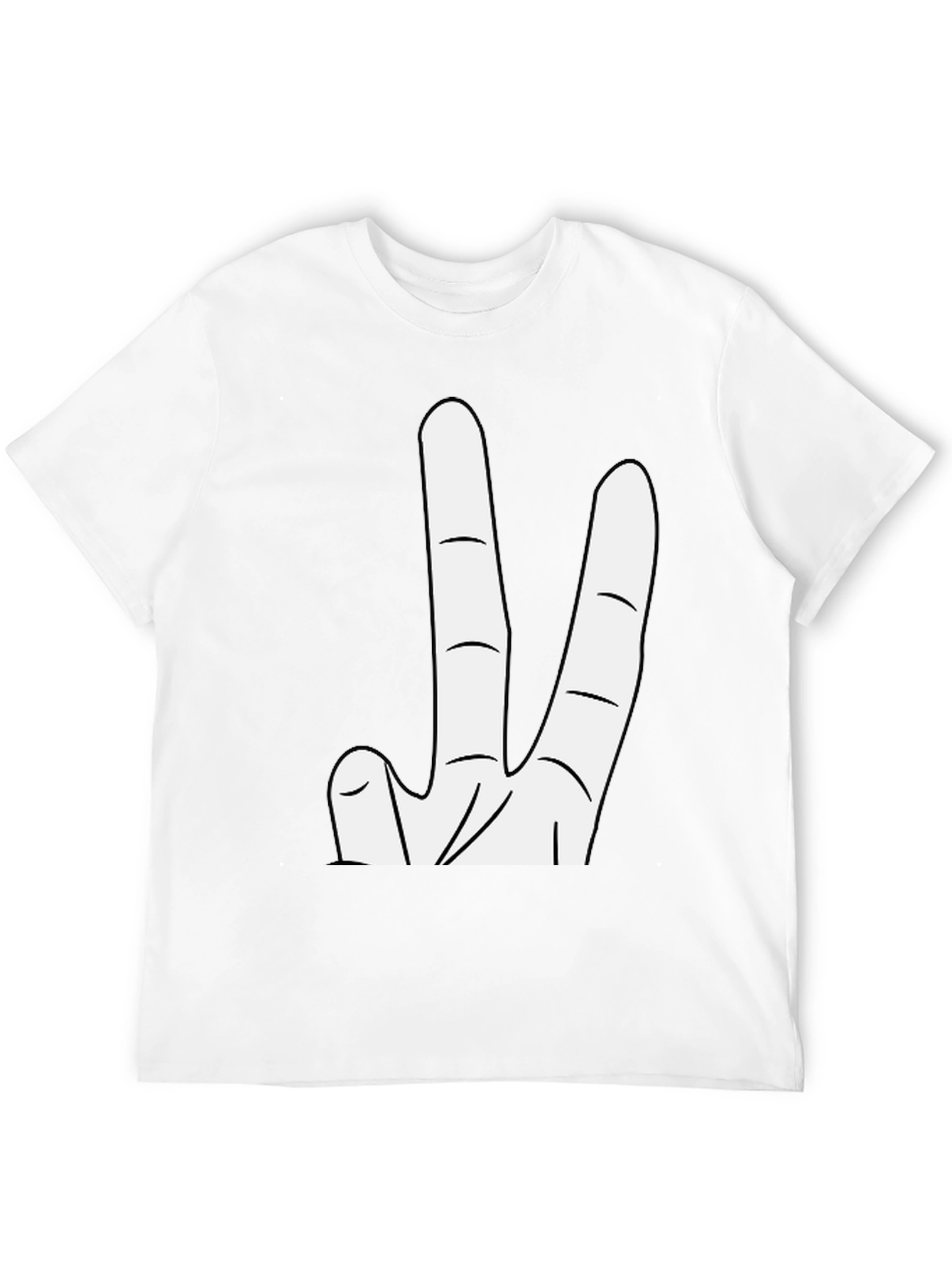 Novelty Three Finger Graphic Tee - Black