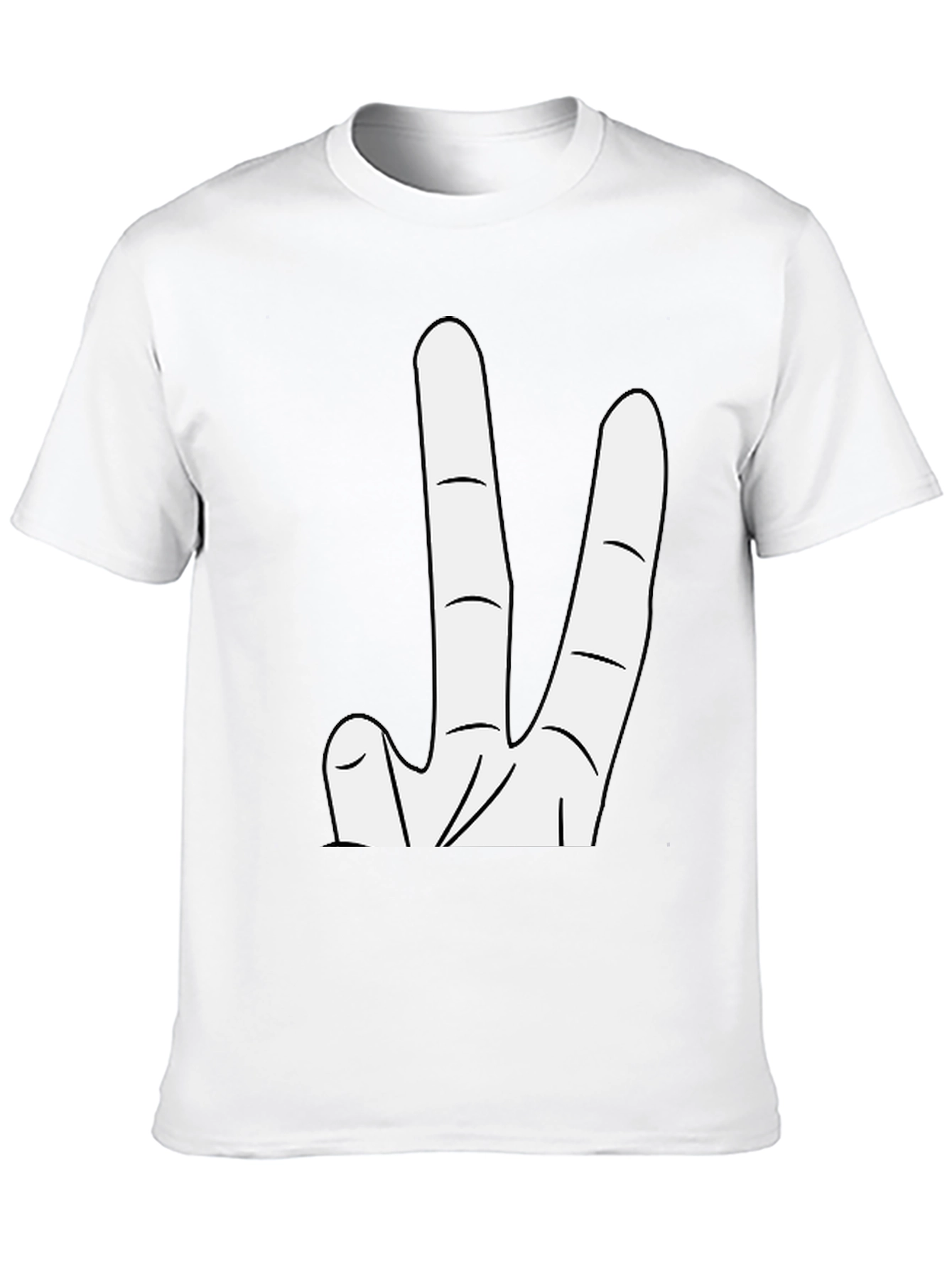 Novelty Three Finger Graphic Tee - Black