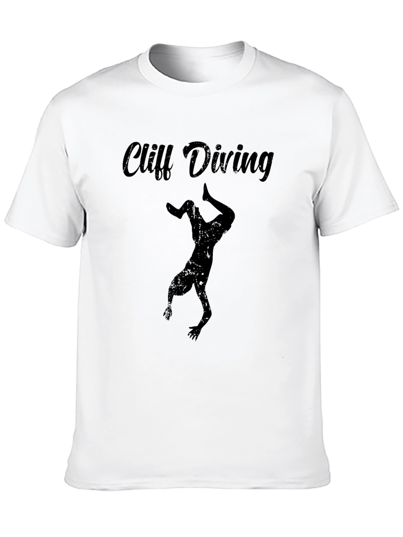 Cliff Diving Graphic Tee - Black Casual T-Shirt