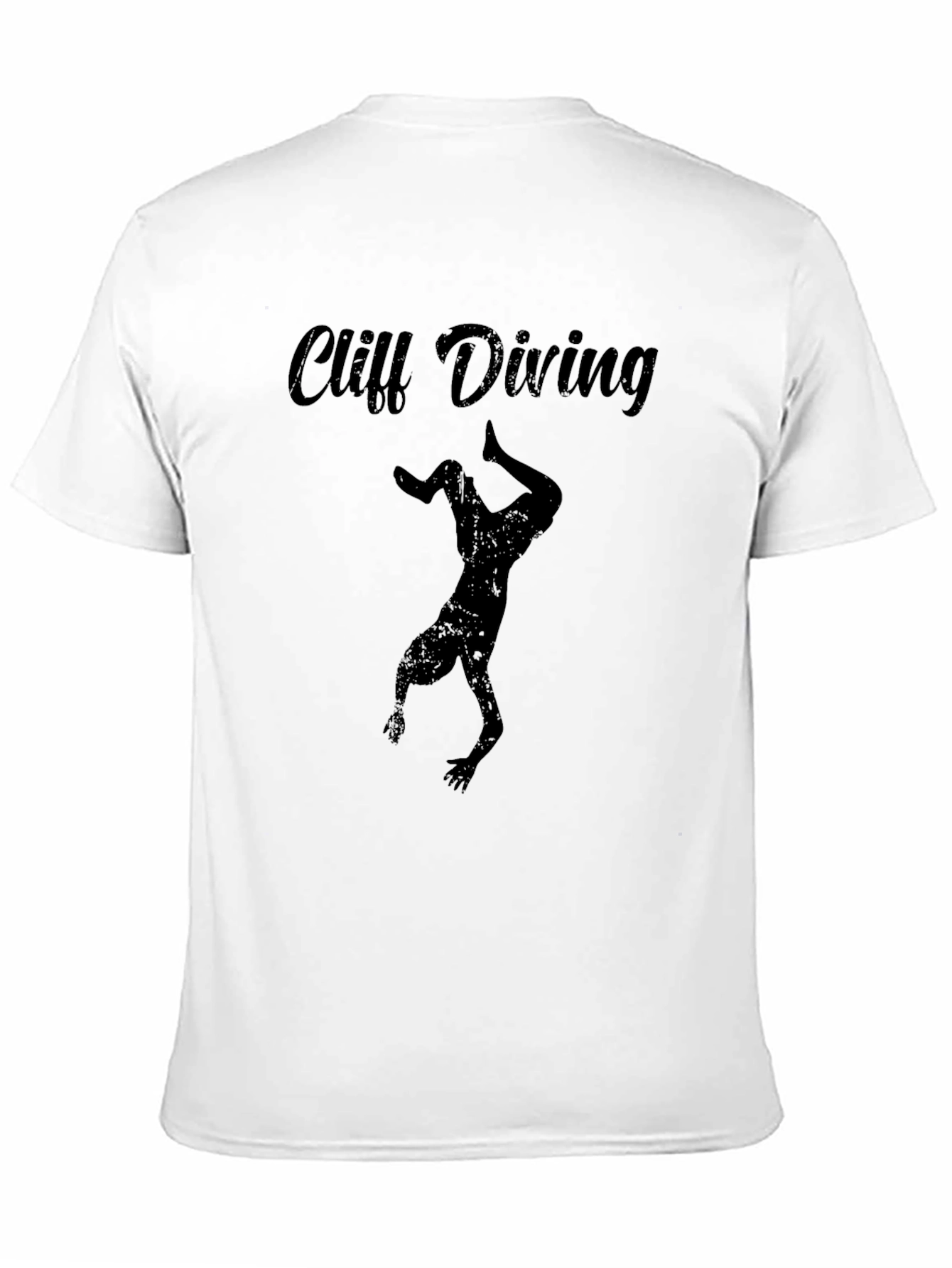 Cliff Diving Graphic Tee - Black Casual T-Shirt