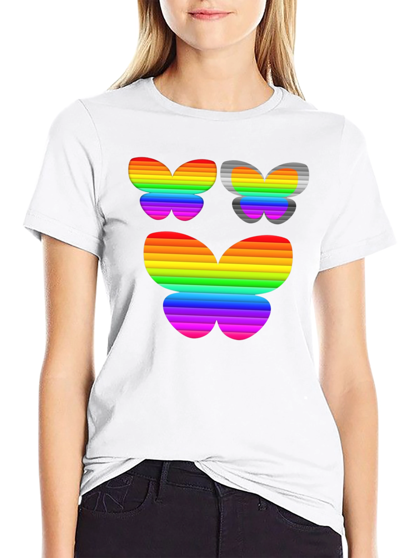 Rainbow Butterfly Graphic Tee