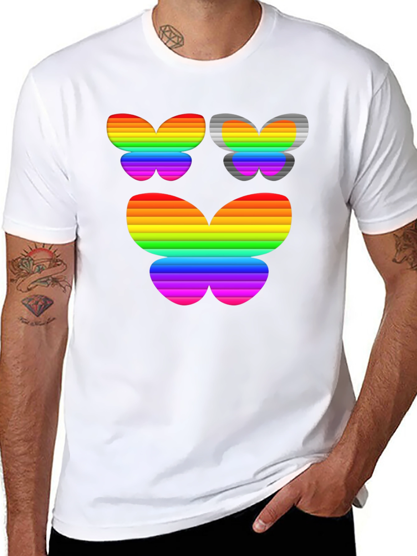 Rainbow Butterfly Graphic Tee