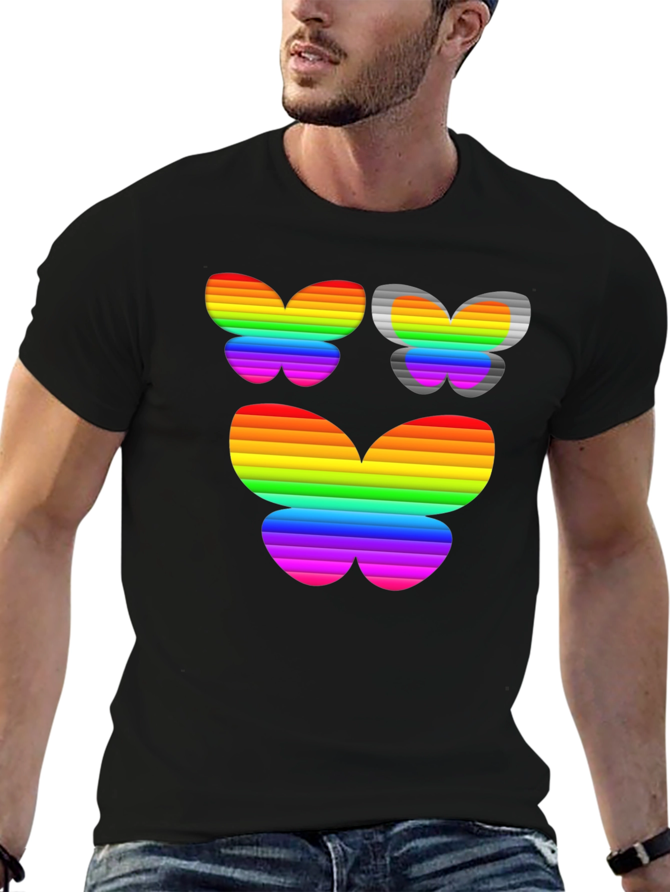 Rainbow Butterfly Graphic Tee