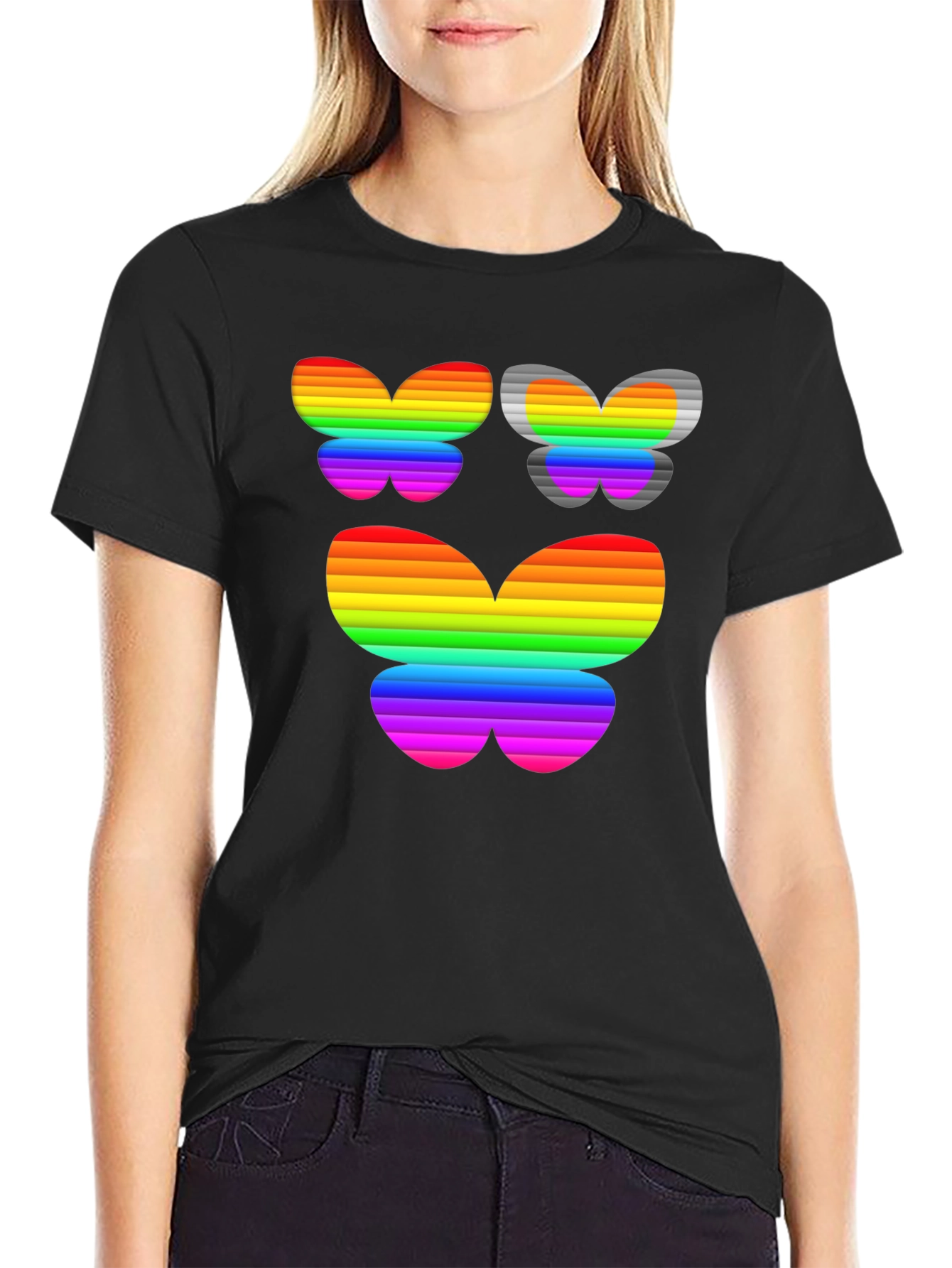 Rainbow Butterfly Graphic Tee