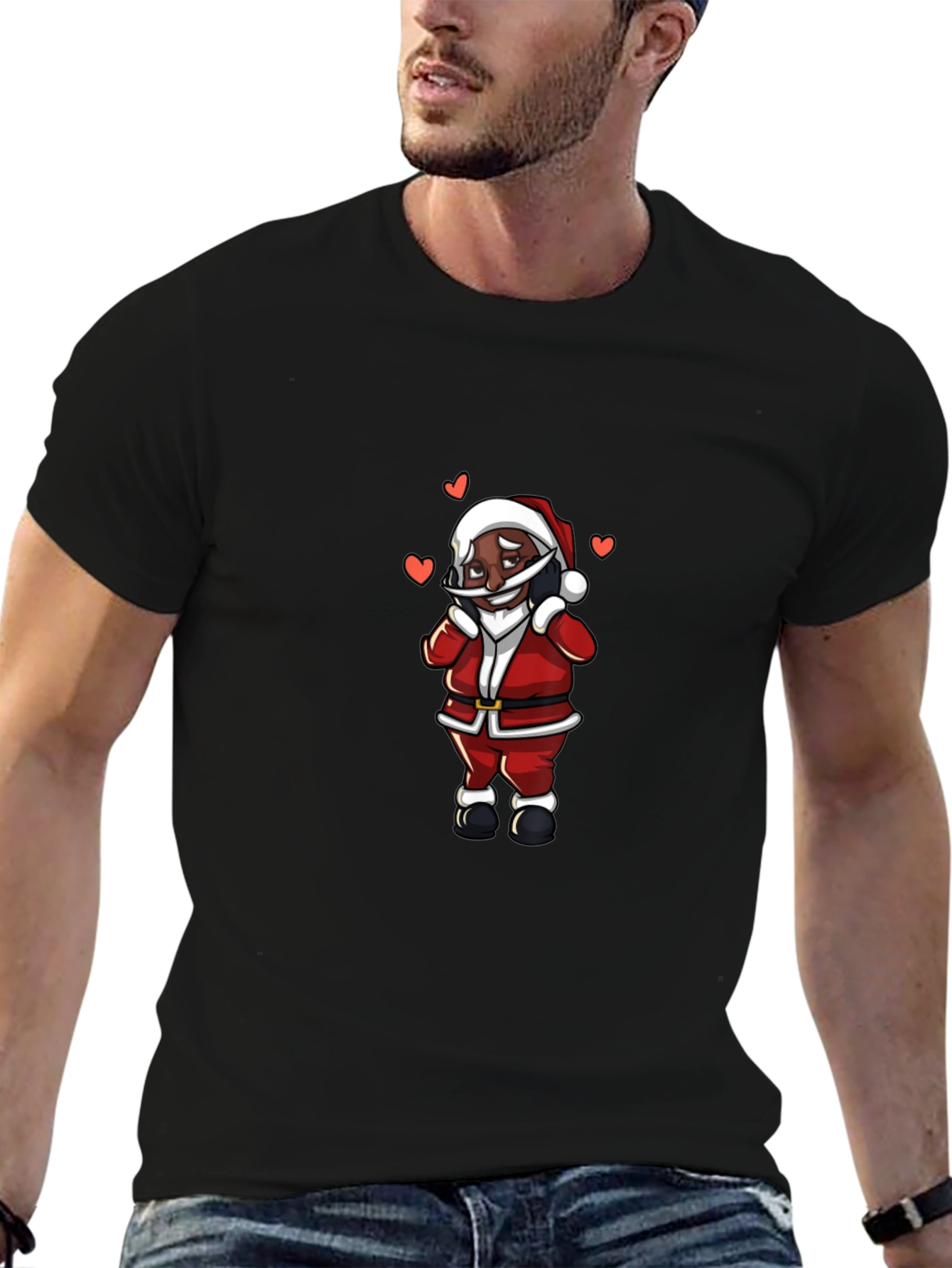 Santa Black T-Shirt - Holiday Edition