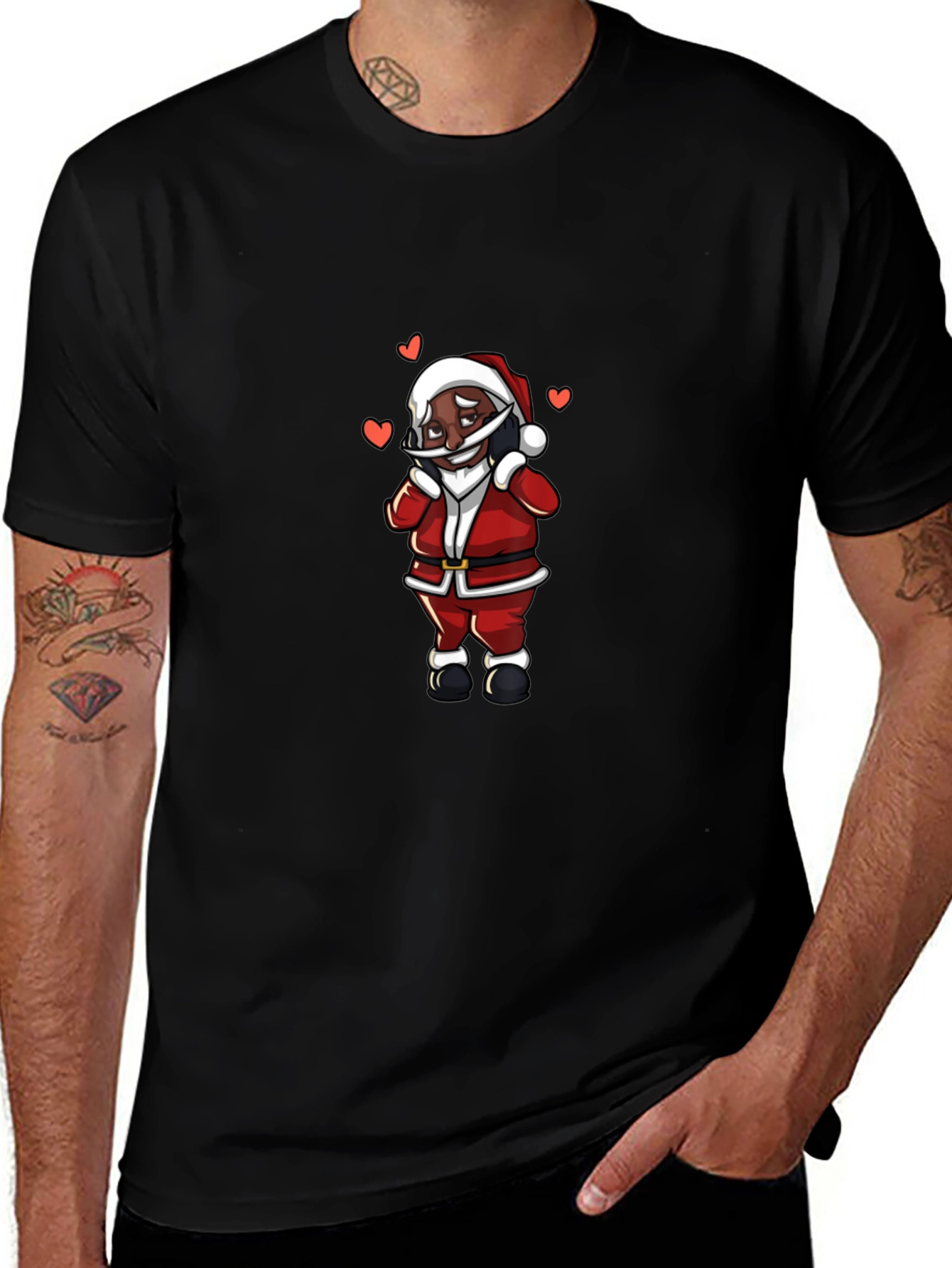 Santa Black T-Shirt - Holiday Edition