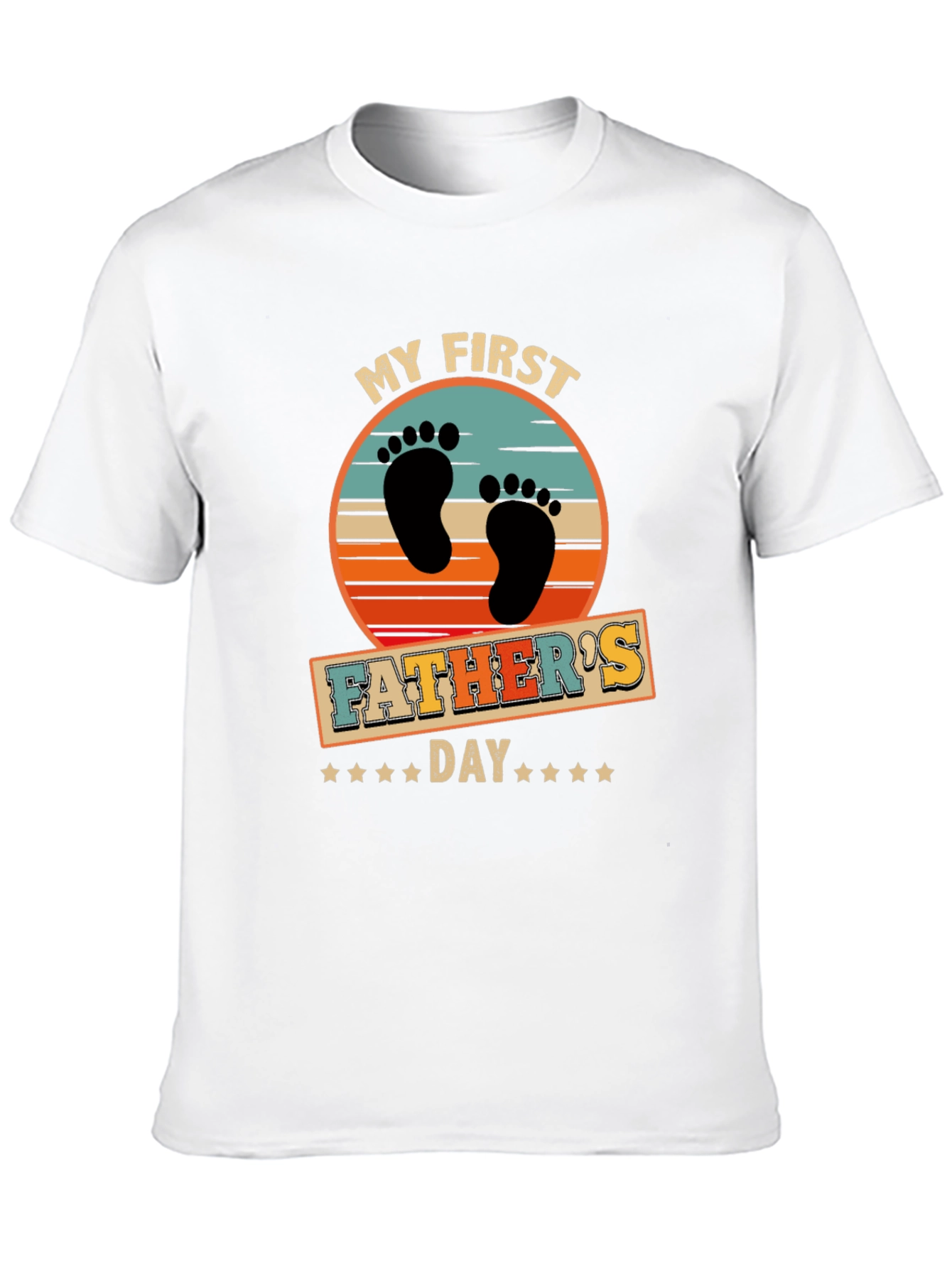 First Fathers Day Black Graphic T-Shirt