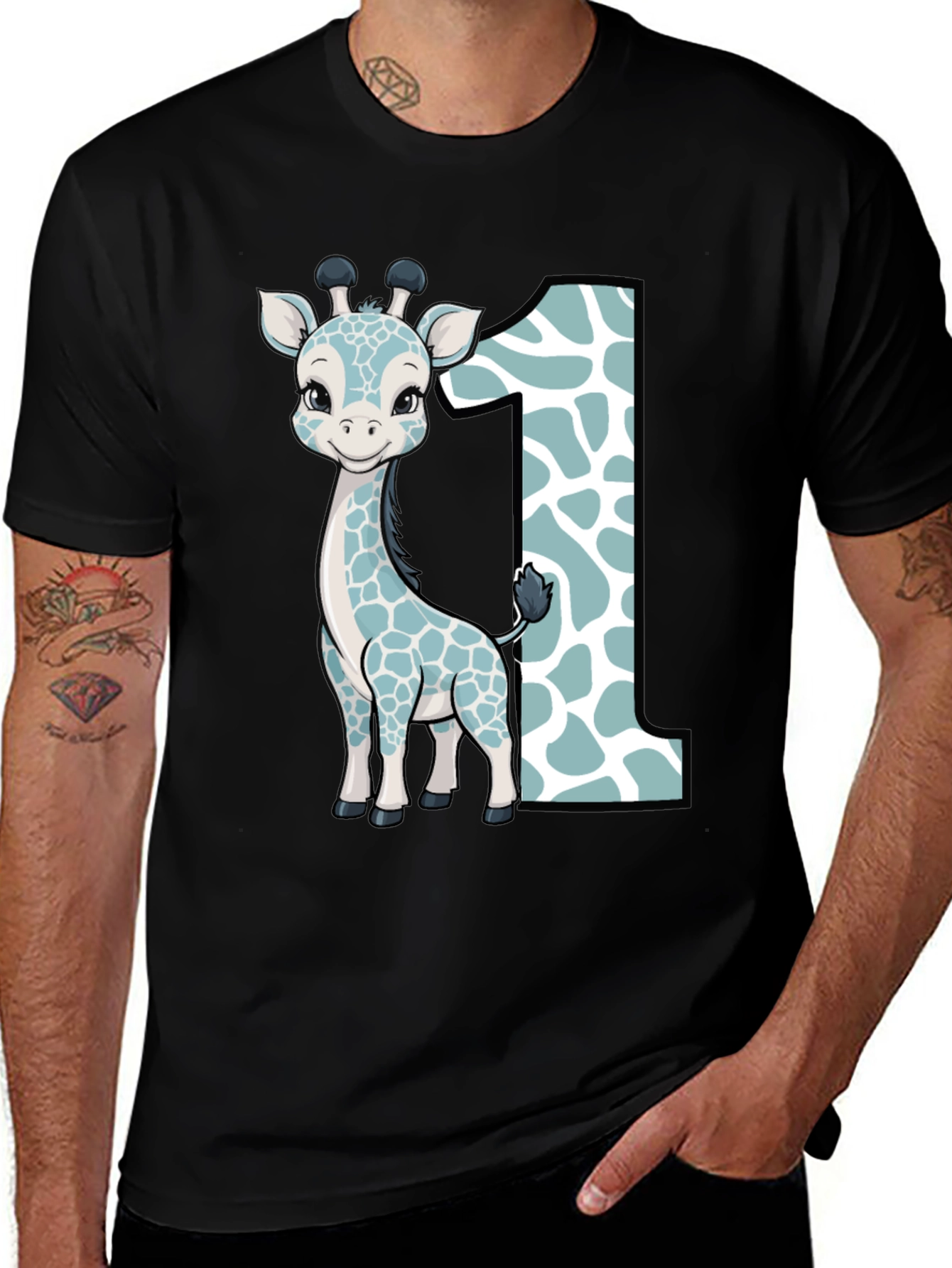 Cute Giraffe First Birthday T-Shirt
