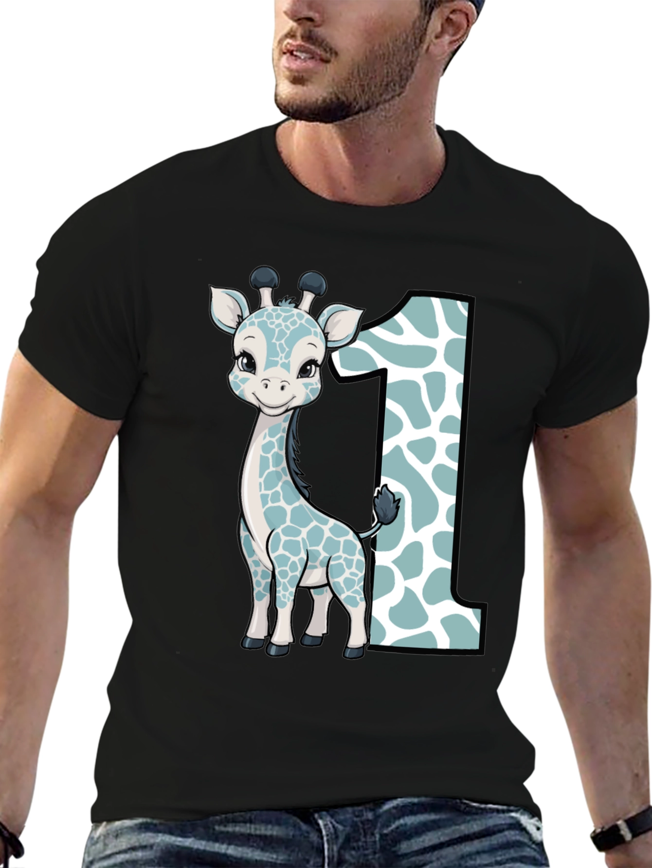 Cute Giraffe First Birthday T-Shirt