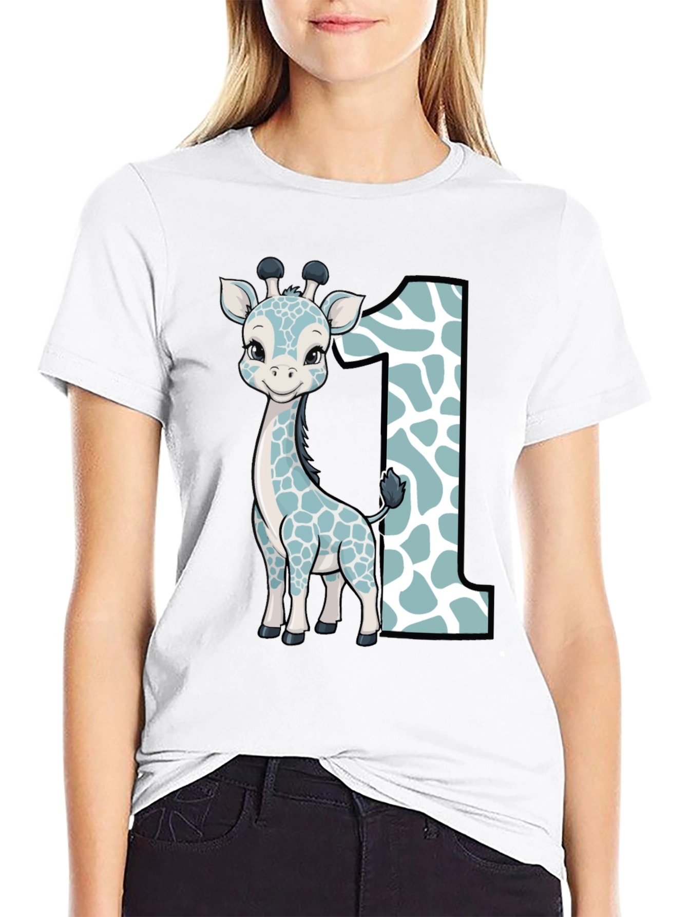 Cute Giraffe First Birthday T-Shirt