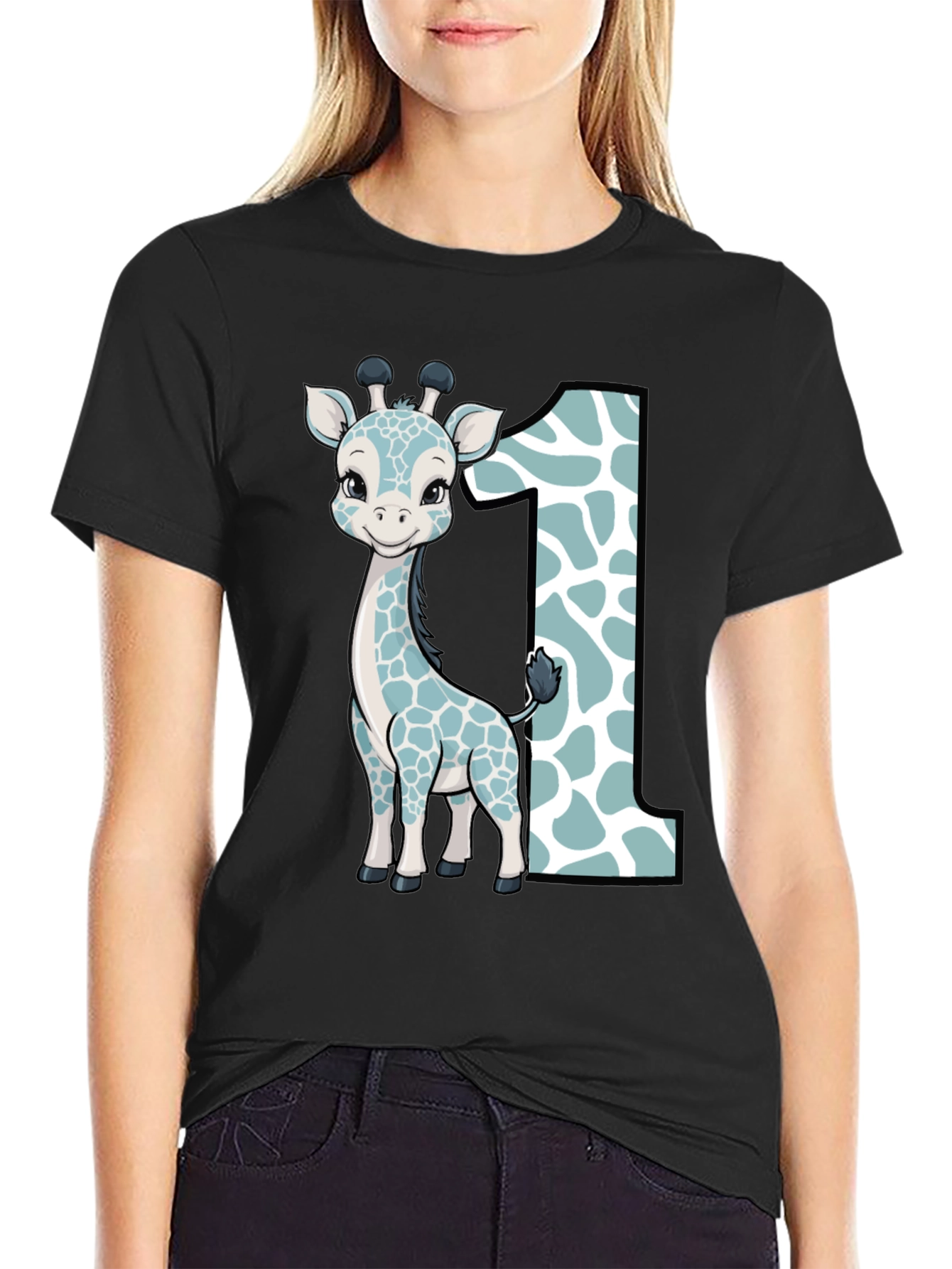 Cute Giraffe First Birthday T-Shirt