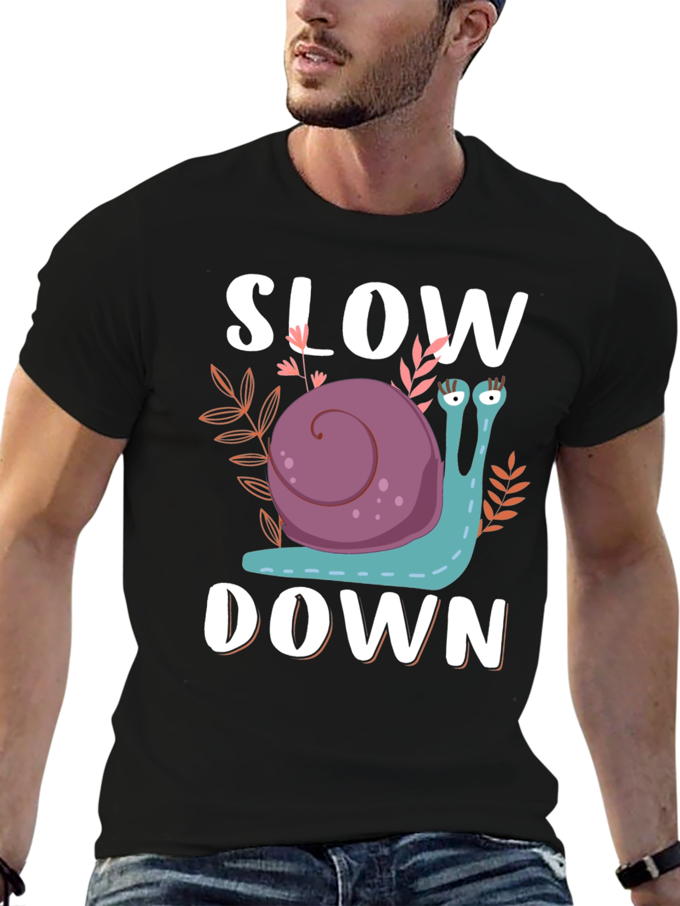 Slow Down Snail Graphic T-Shirt