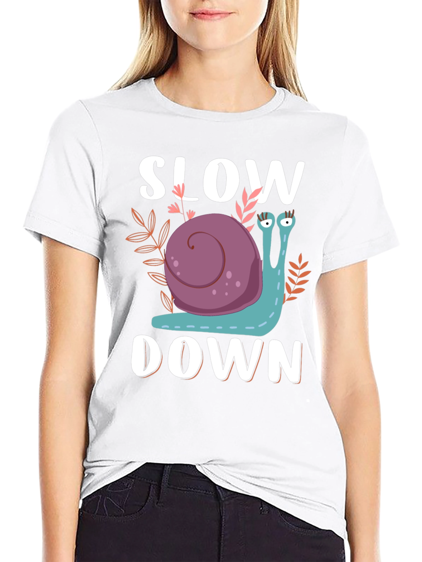 Slow Down Snail Graphic T-Shirt