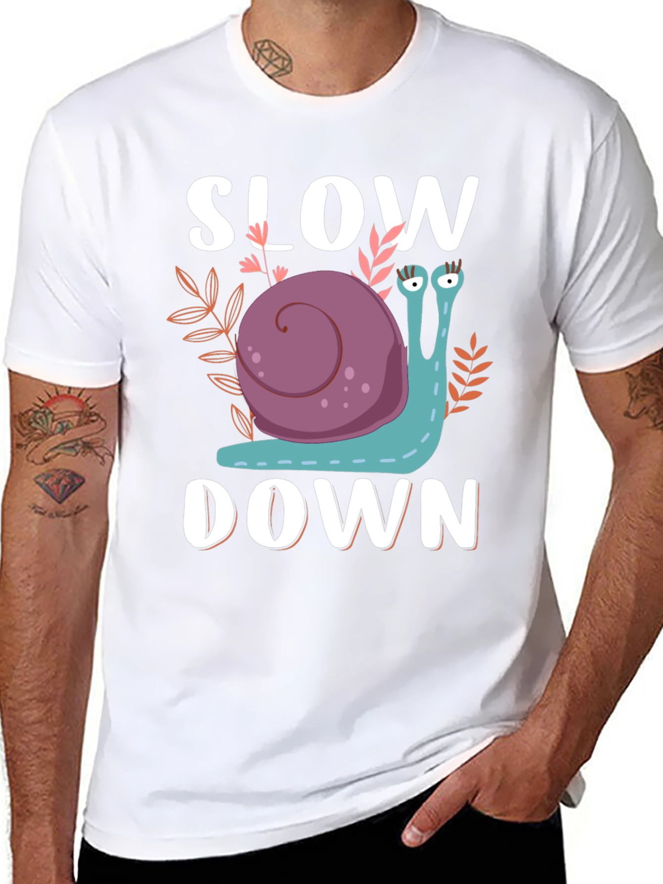 Slow Down Snail Graphic T-Shirt