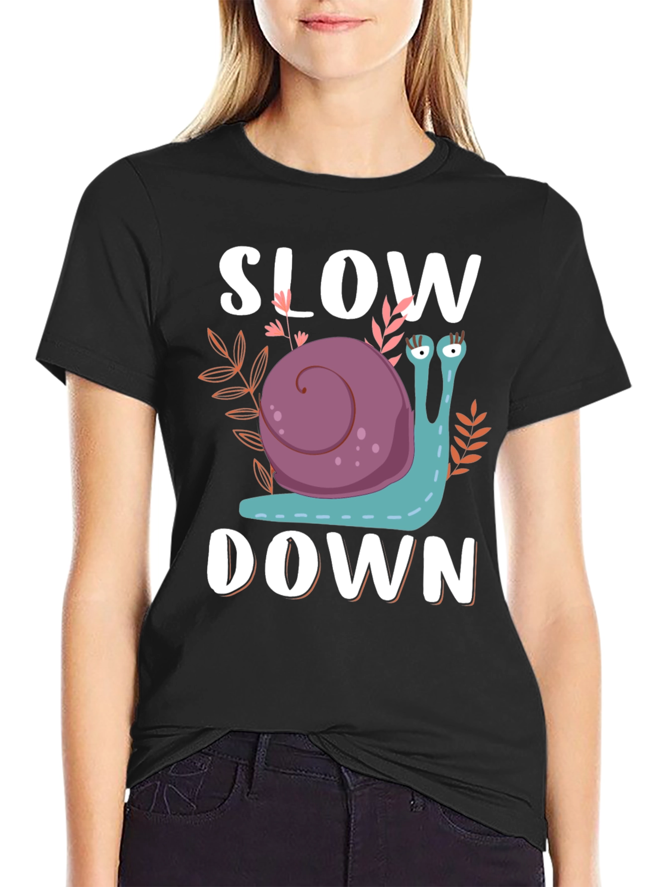 Slow Down Snail Graphic T-Shirt