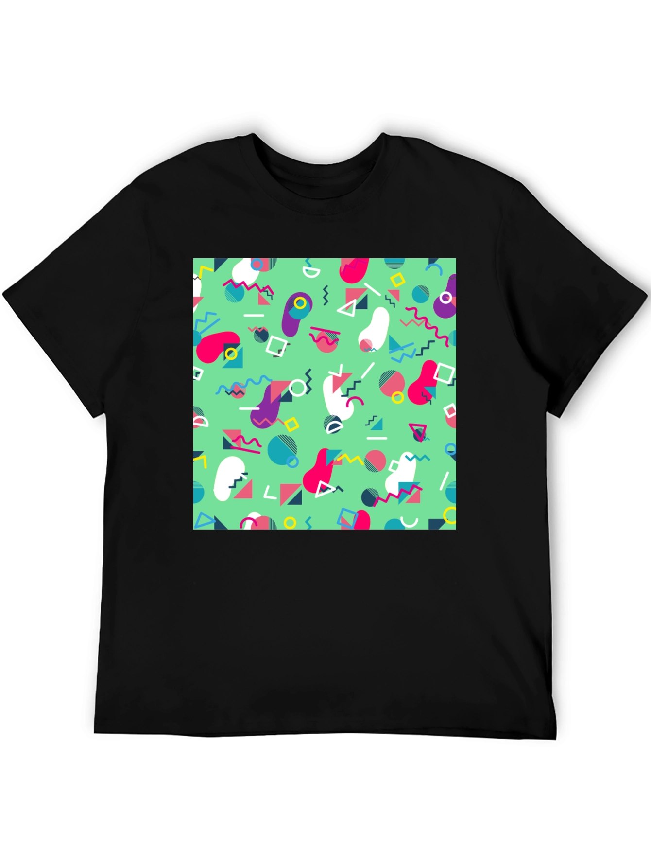 Retro 90s Pattern T-Shirt - Trendy Geometric Design
