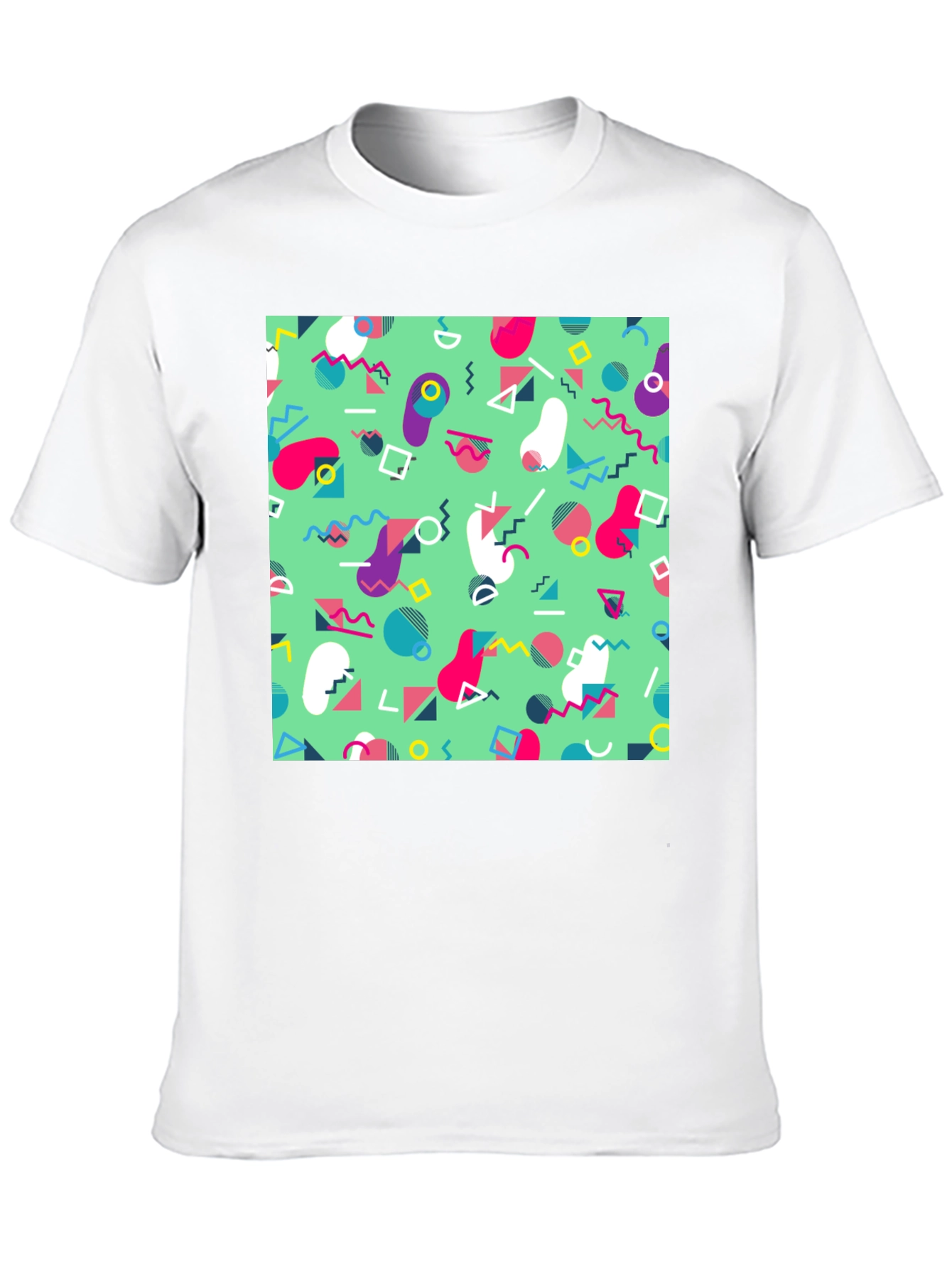 Retro 90s Pattern T-Shirt - Trendy Geometric Design