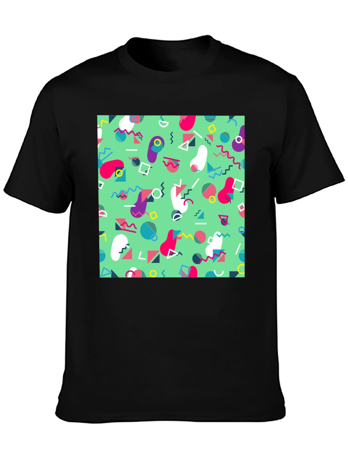Retro 90s Pattern T-Shirt - Trendy Geometric Design