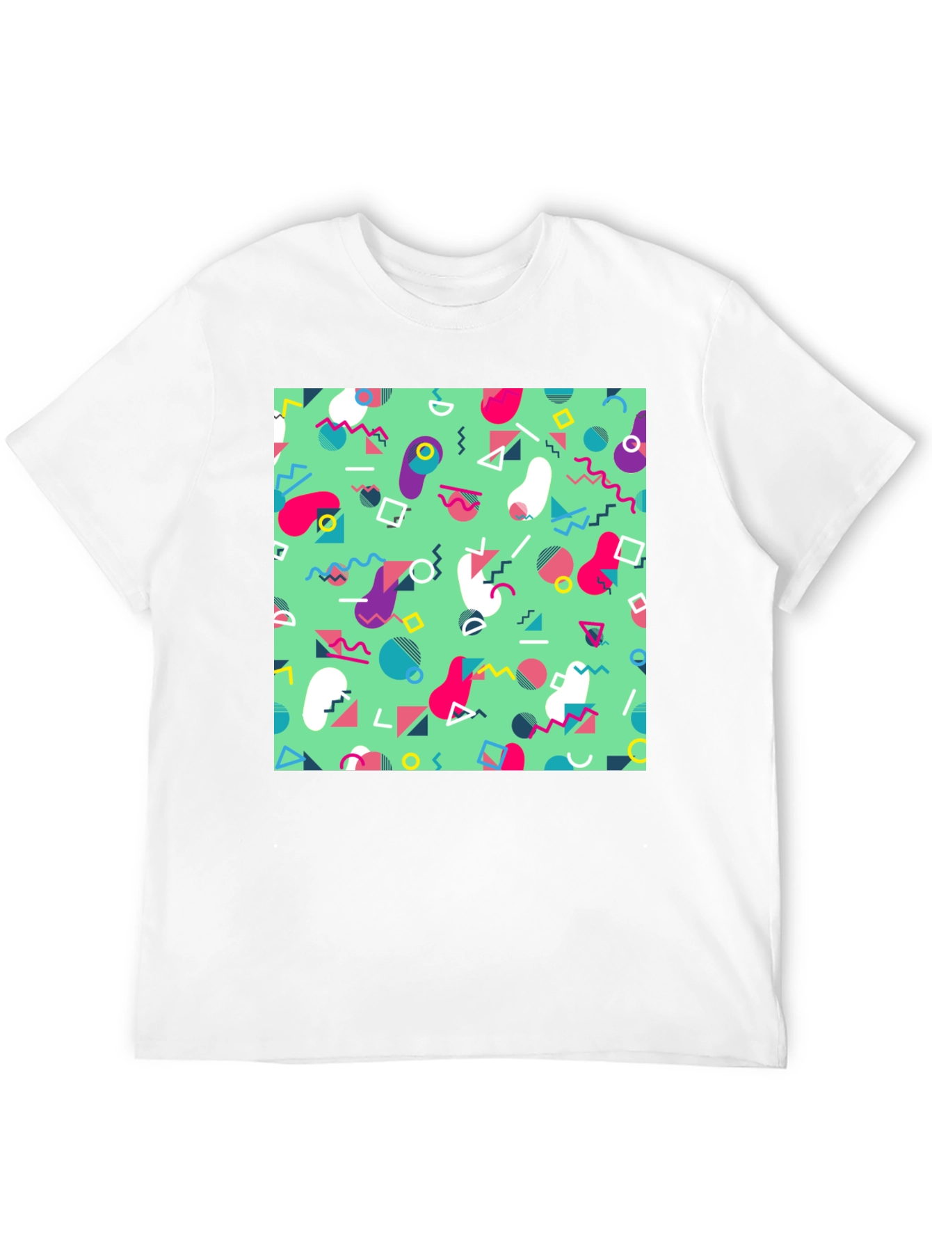 Retro 90s Pattern T-Shirt - Trendy Geometric Design