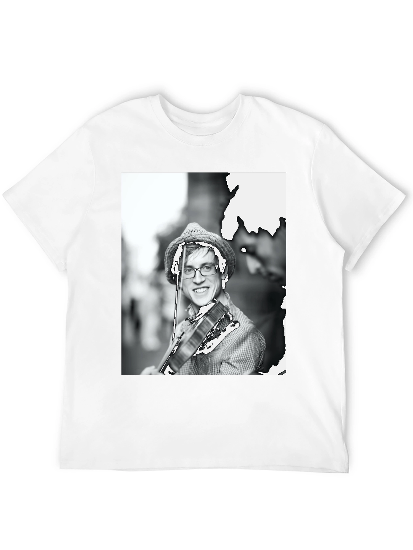 Black T-Shirt with Musician Graphic