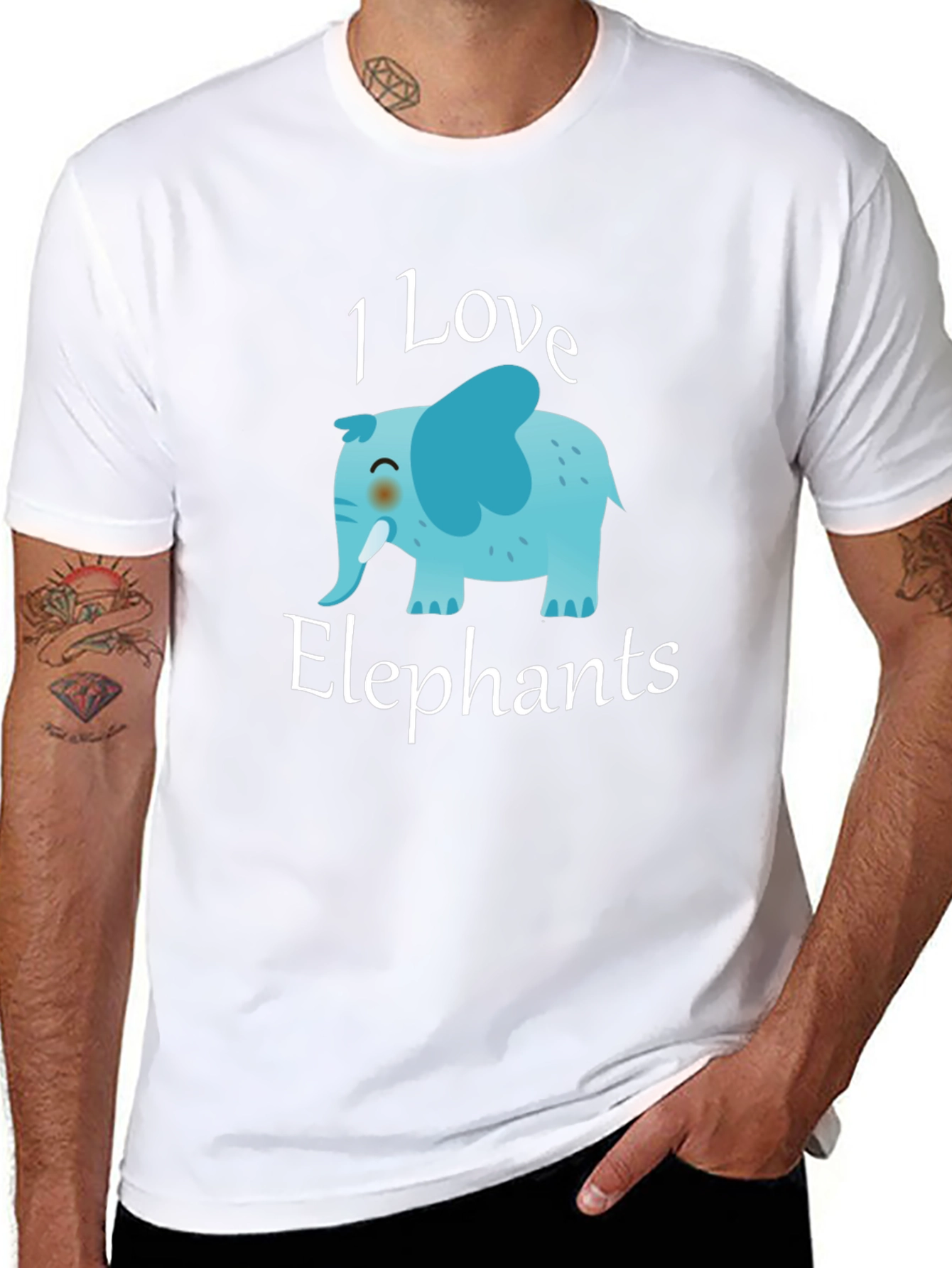 I Love Elephants Graphic T-Shirt