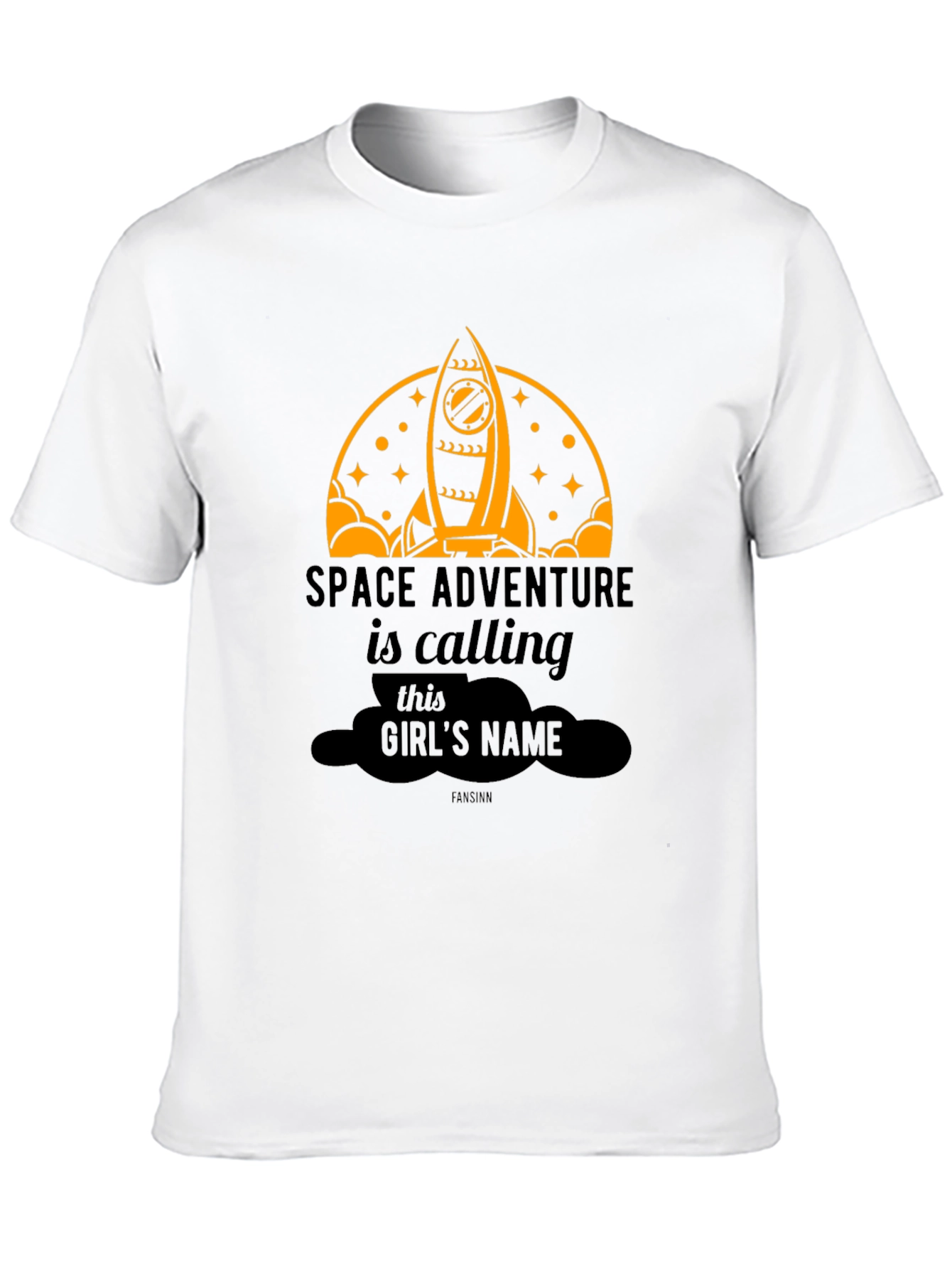 Space Adventure Girls Name T-Shirt