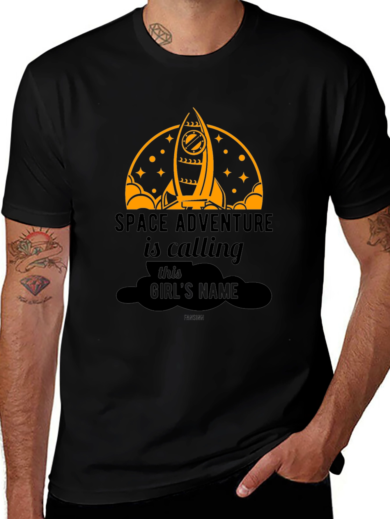Space Adventure Girls Name T-Shirt