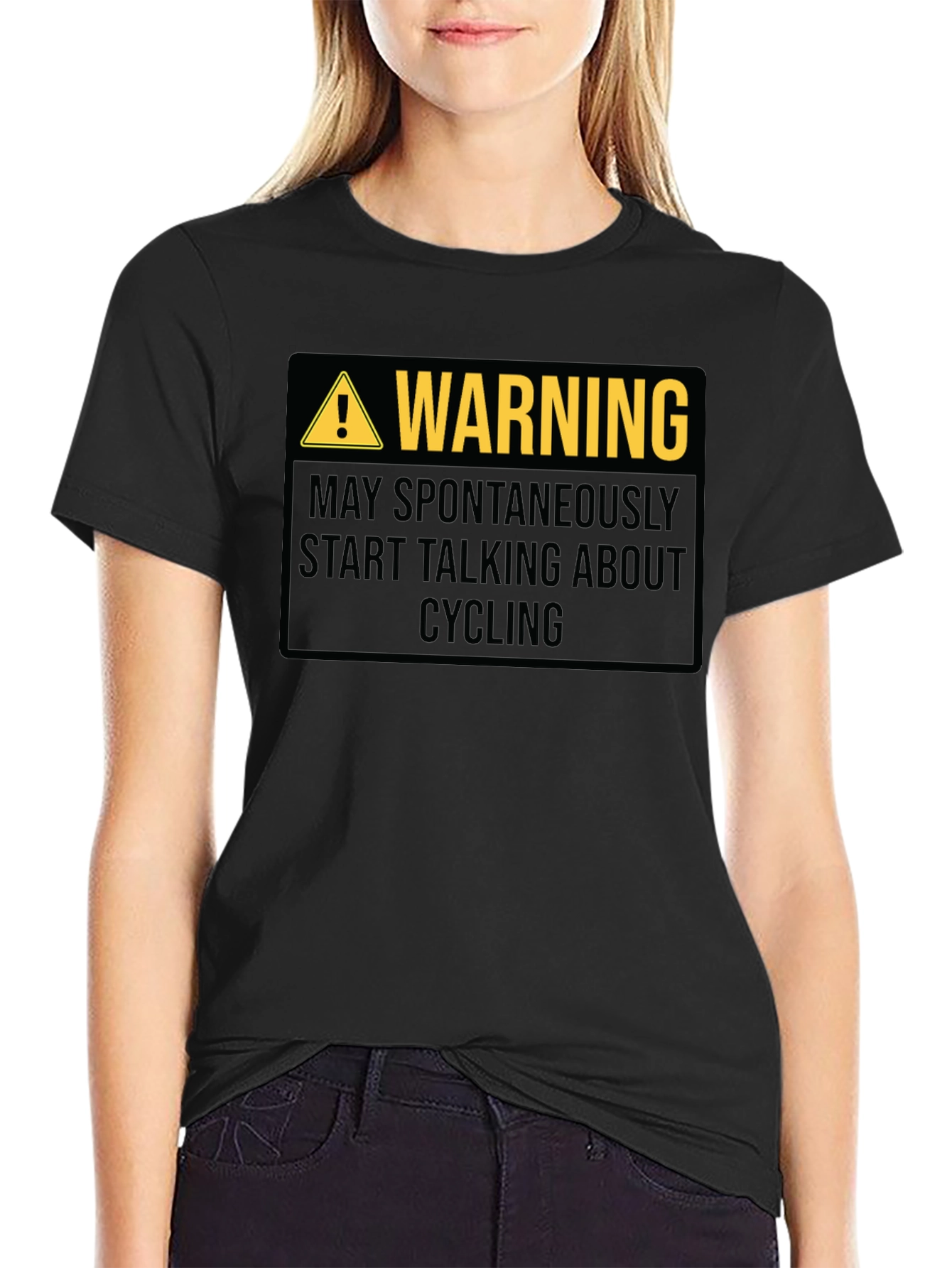 Warning May Spontaneously Talk About Cycling T-Shirt