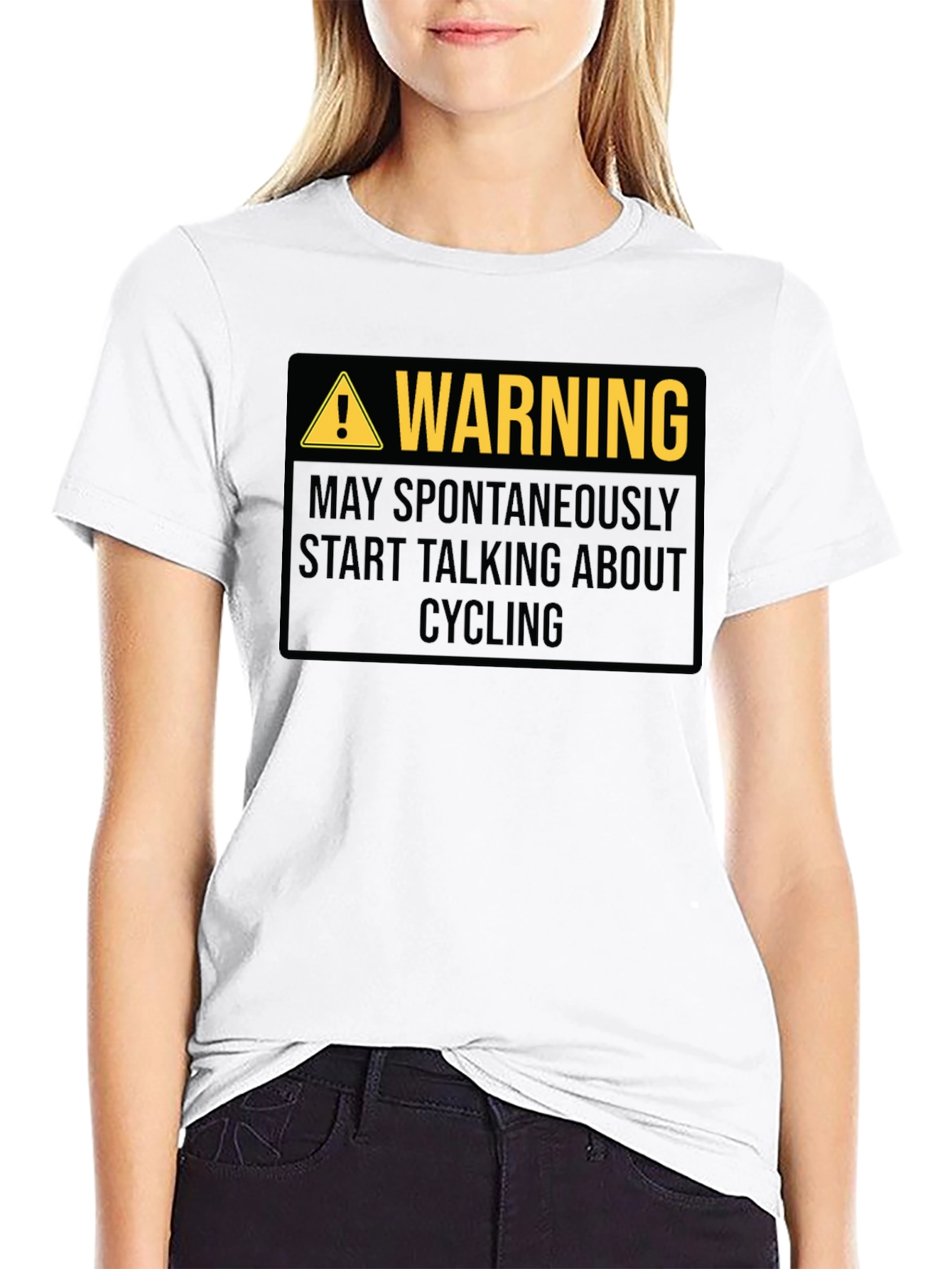 Warning May Spontaneously Talk About Cycling T-Shirt