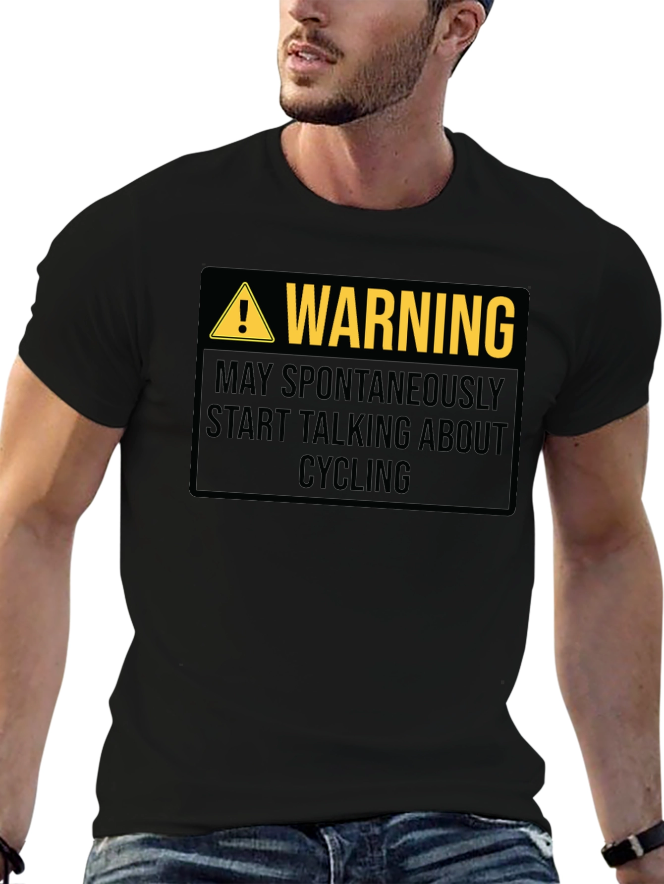 Warning May Spontaneously Talk About Cycling T-Shirt