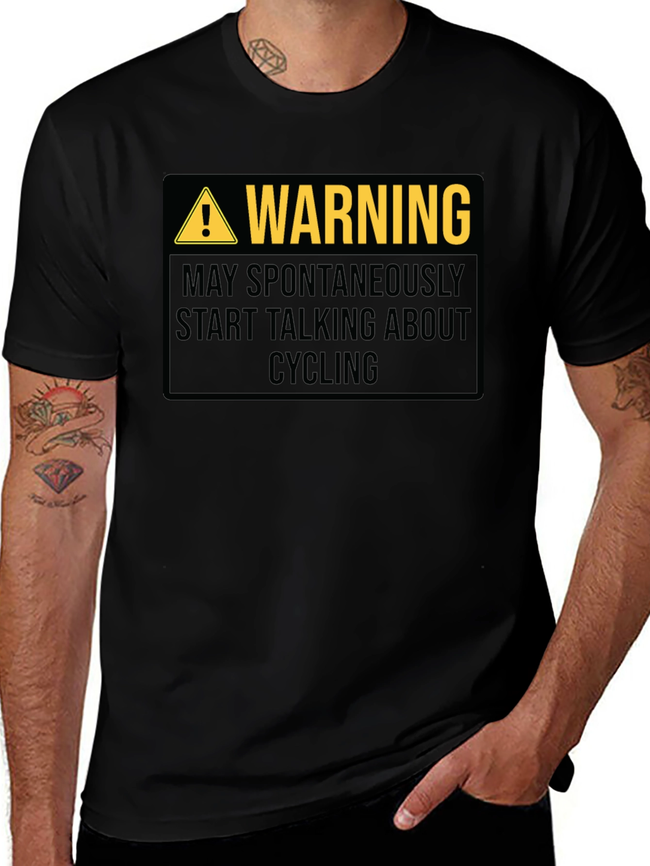 Warning May Spontaneously Talk About Cycling T-Shirt