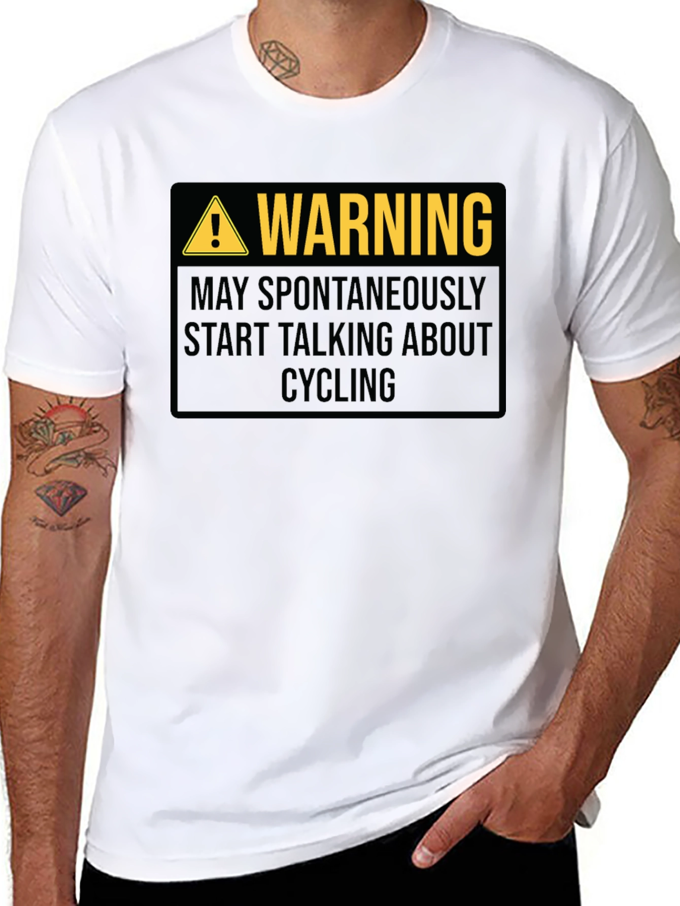Warning May Spontaneously Talk About Cycling T-Shirt