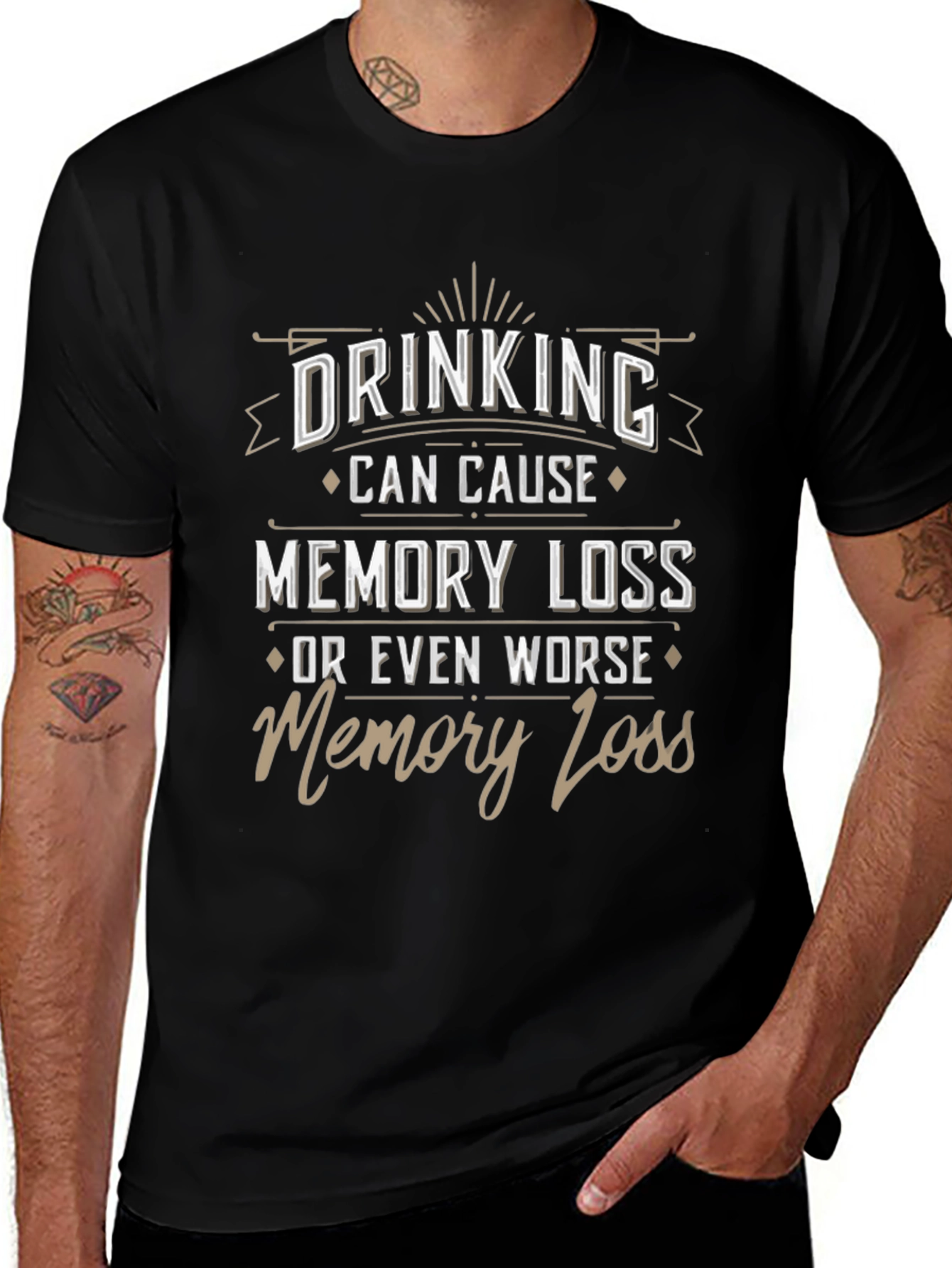 Drinking Can Cause Memory Loss Novelty Graphic Tee