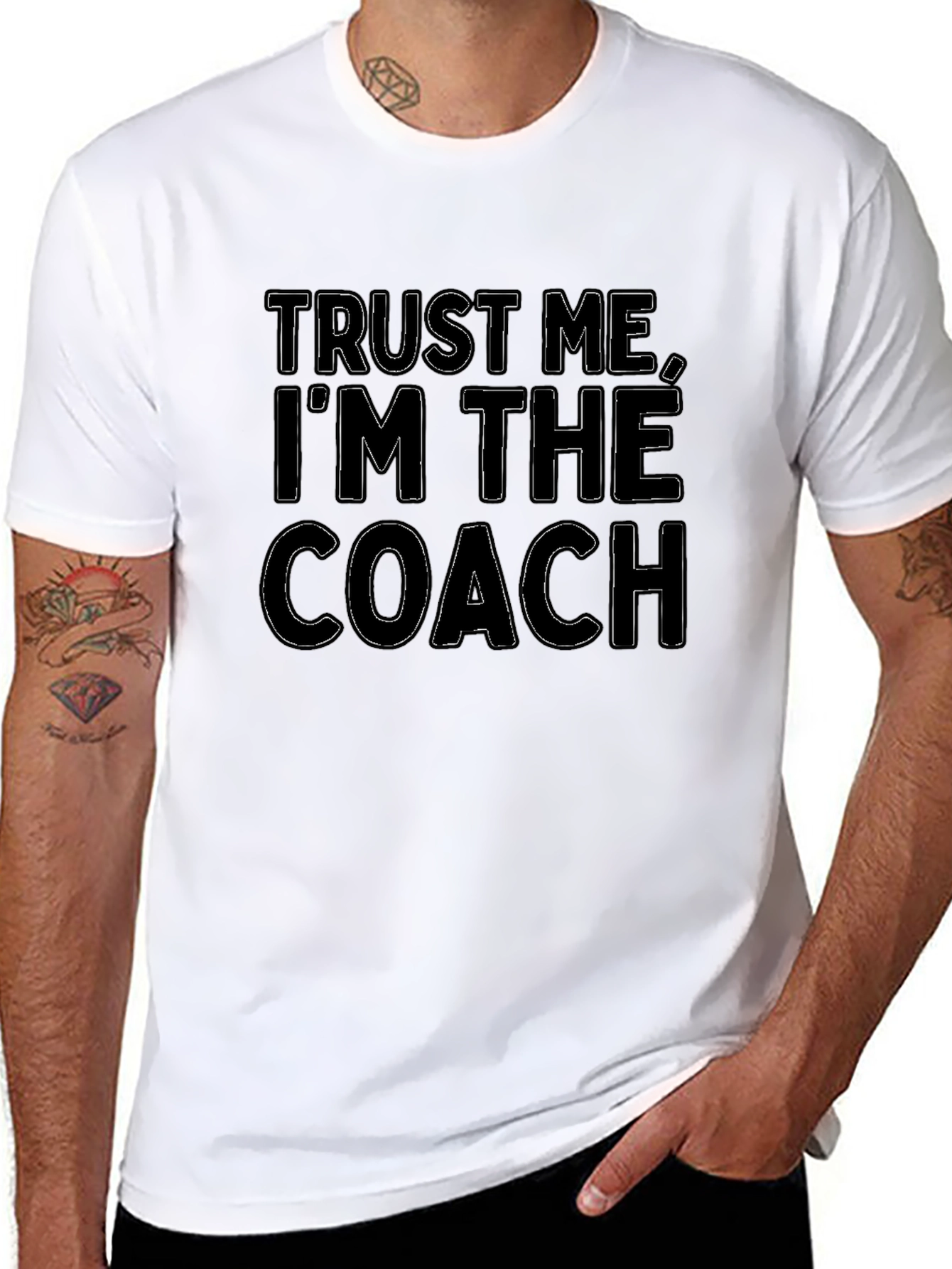 Trust Me Im The Coach Black Graphic Tee