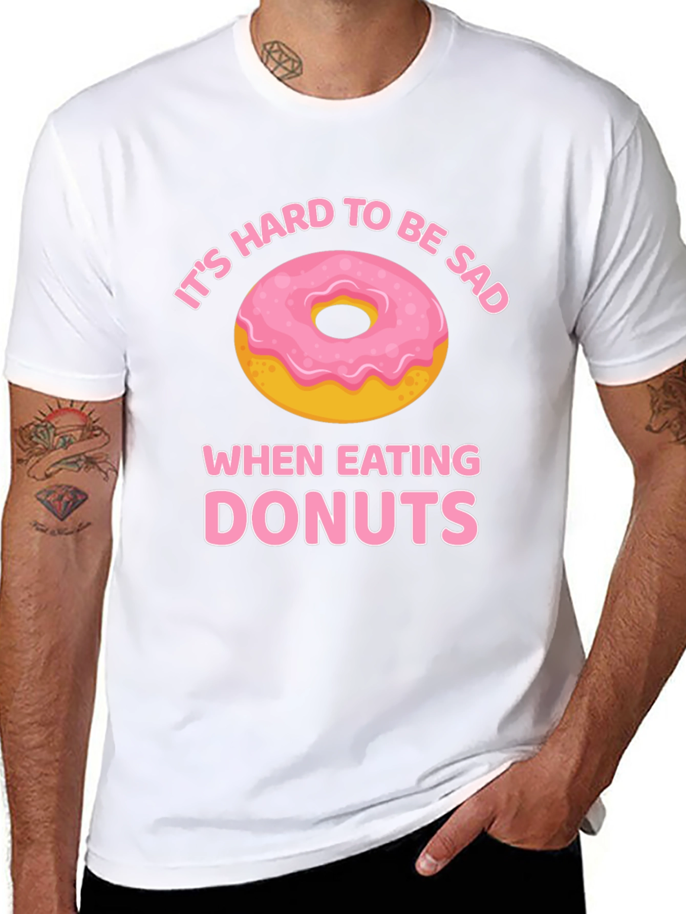 Its Hard to Be Sad When Eating Donuts T-Shirt