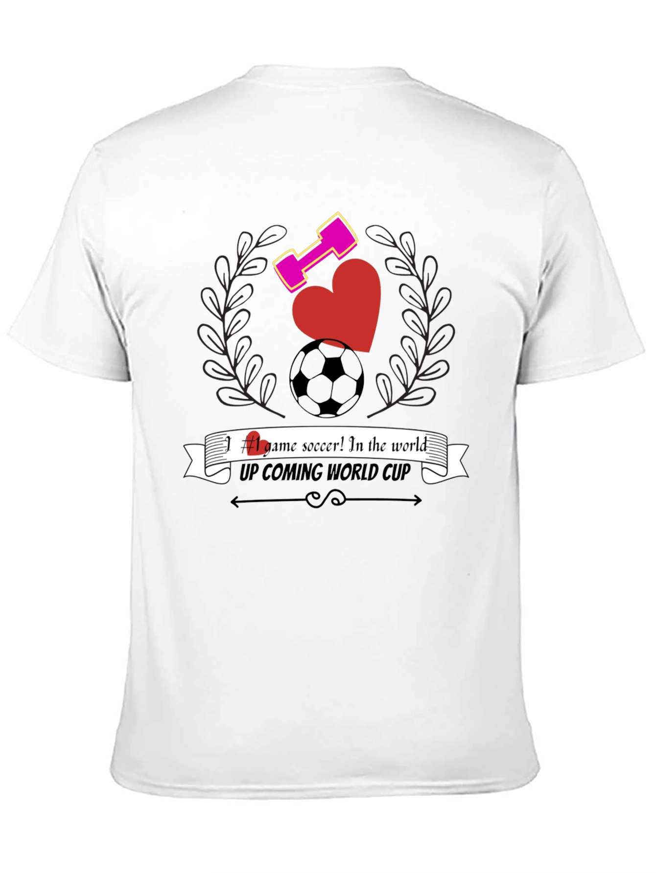 Mens Black Graphic T-Shirt - Soccer & Fitness Design