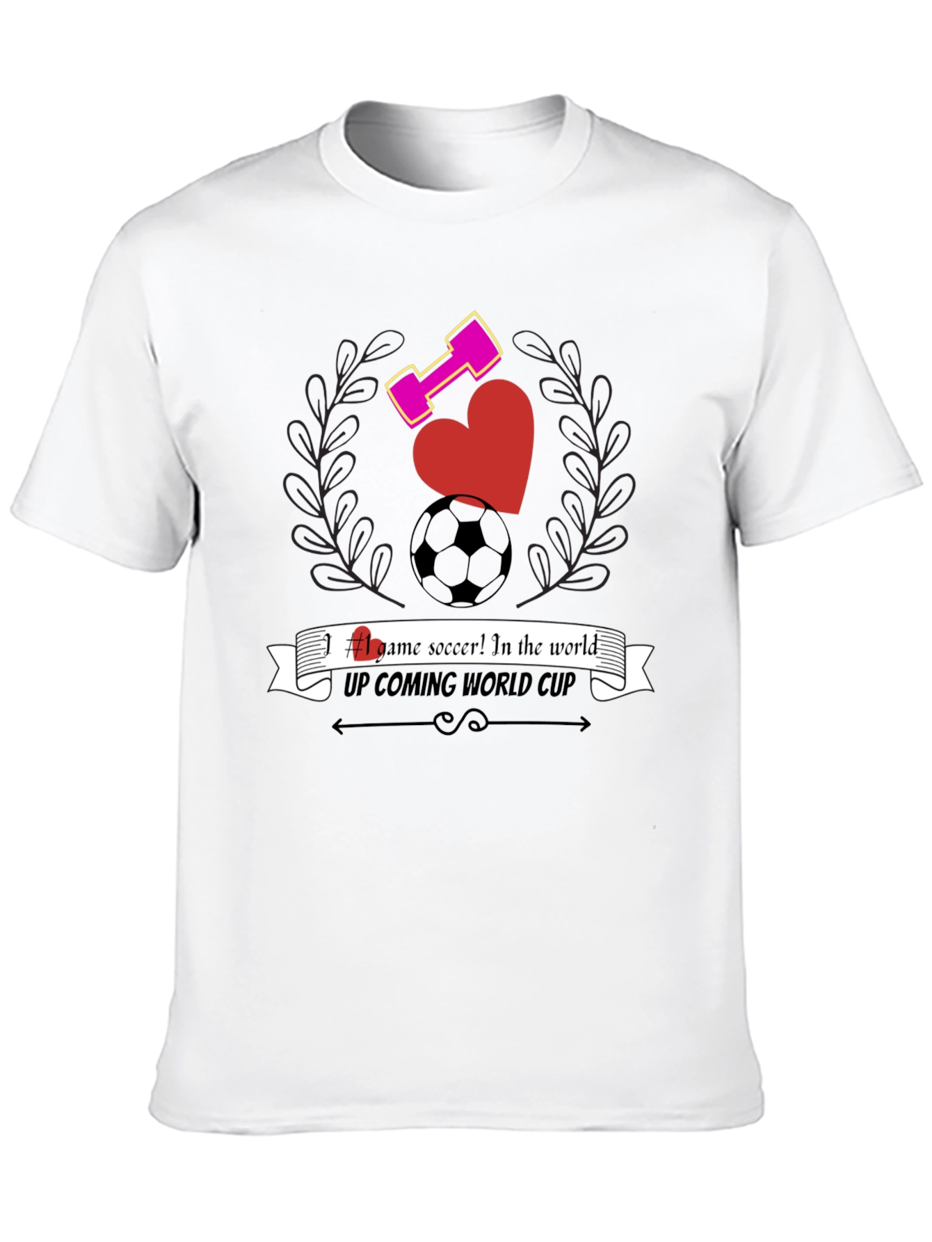 Mens Black Graphic T-Shirt - Soccer & Fitness Design