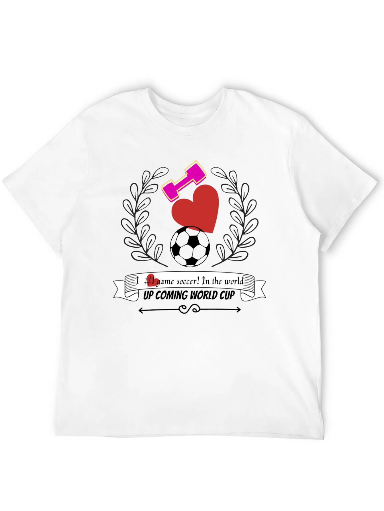 Mens Black Graphic T-Shirt - Soccer & Fitness Design