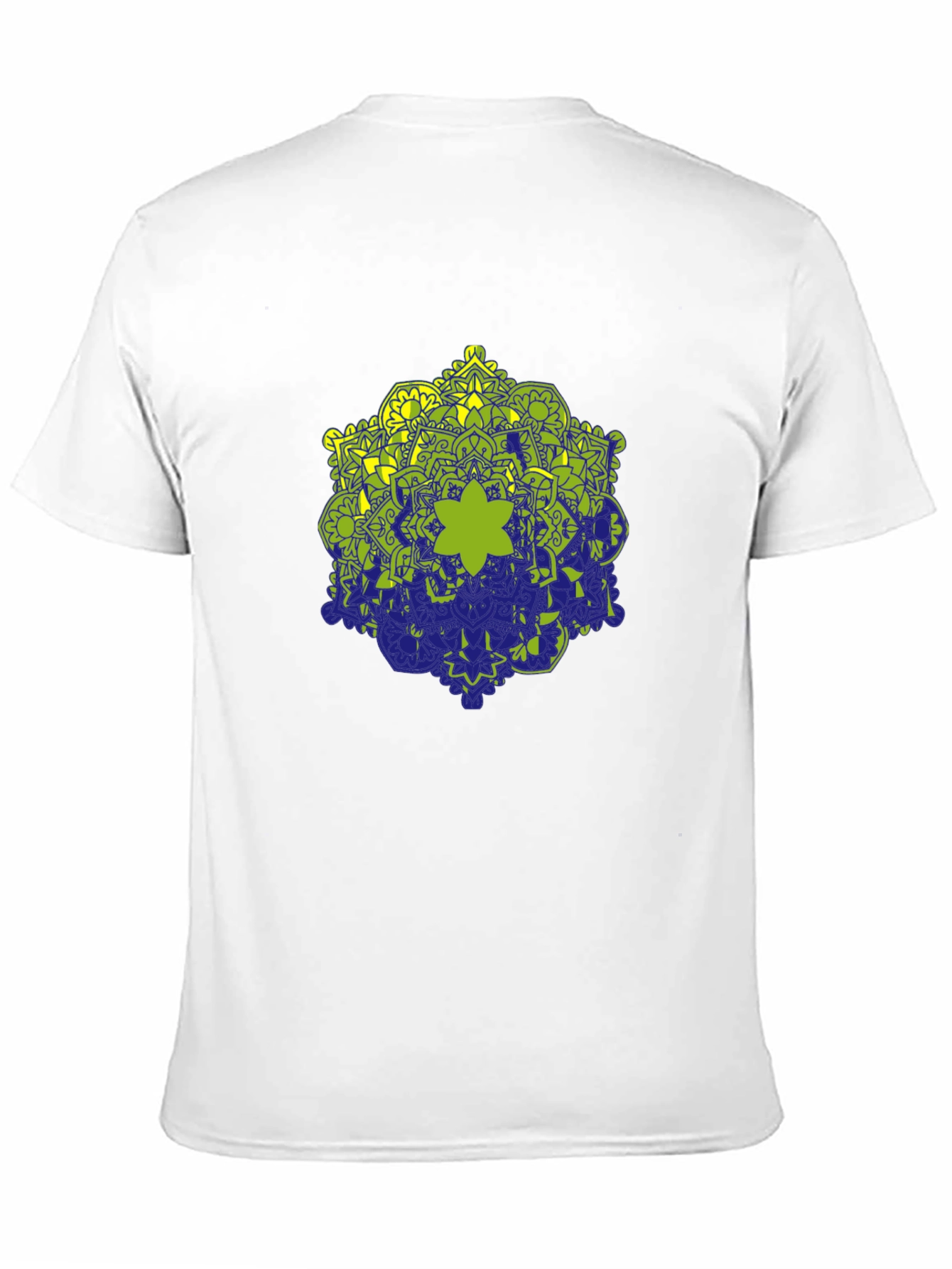 Black Tee with Geometric Mandala Design
