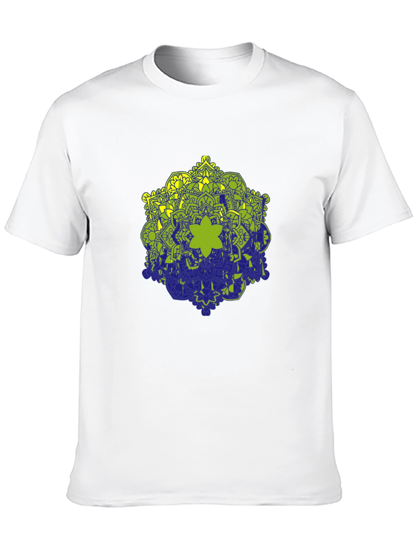 Black Tee with Geometric Mandala Design