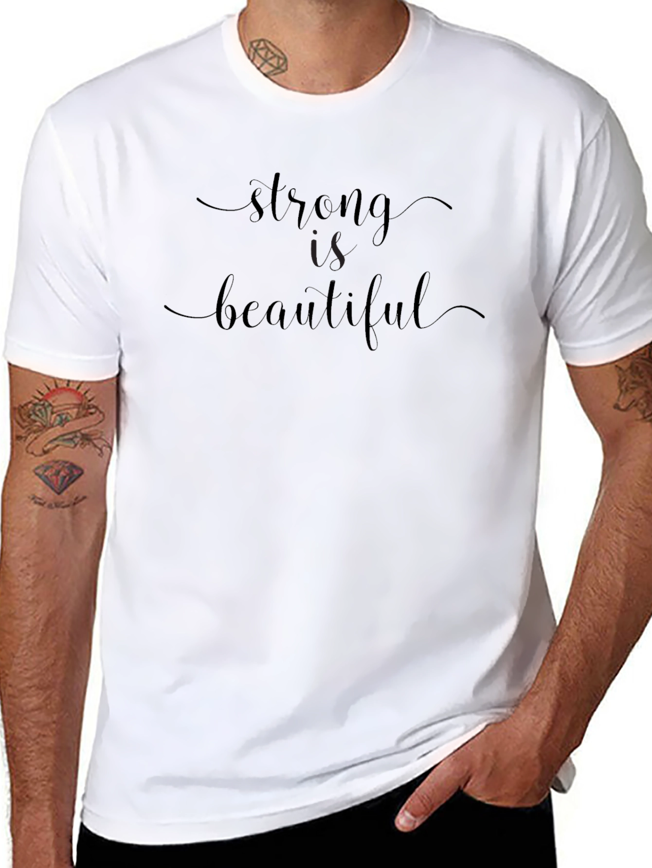 Strong Is Beautiful Black Graphic Tee