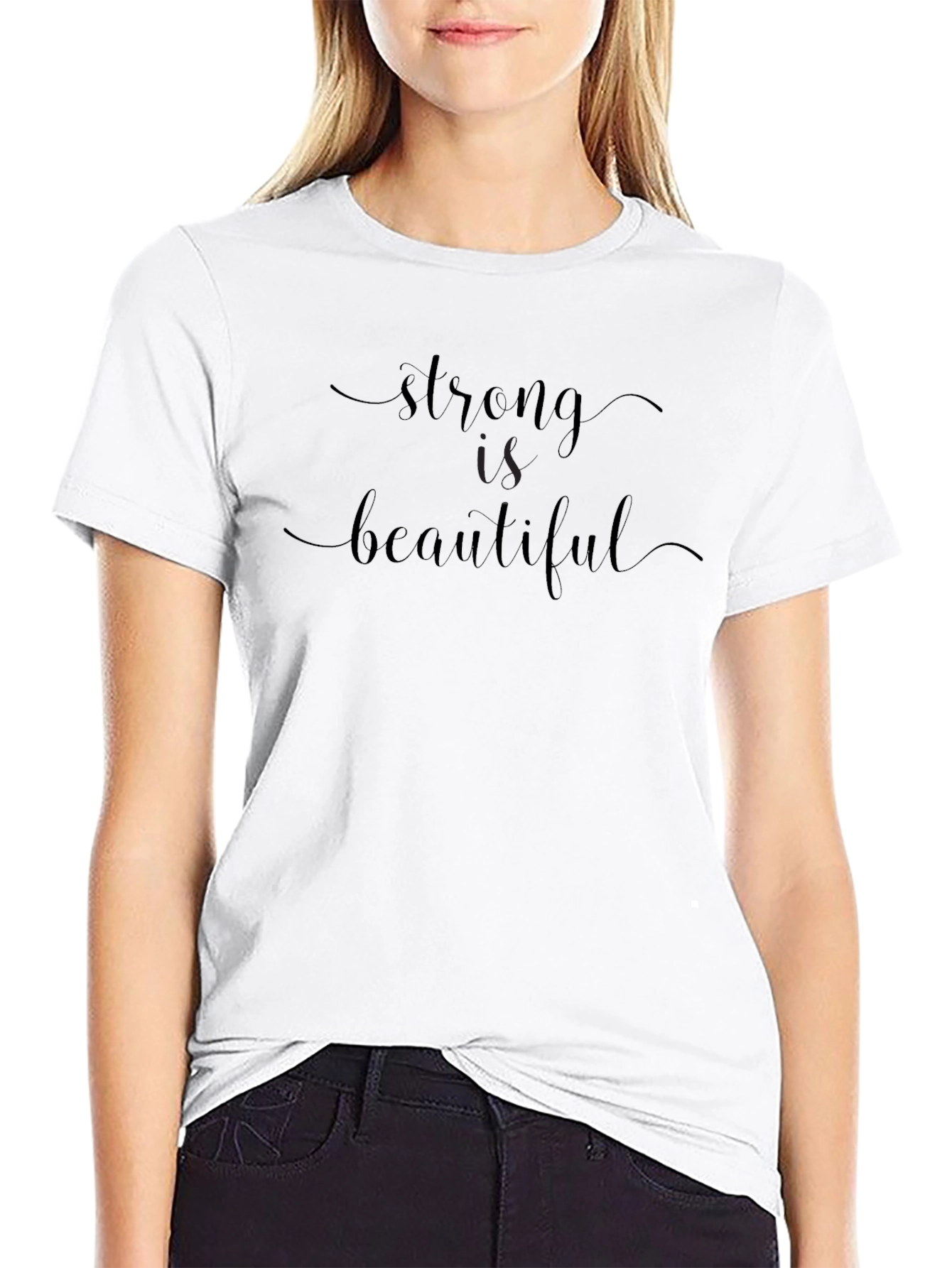 Strong Is Beautiful Black Graphic Tee