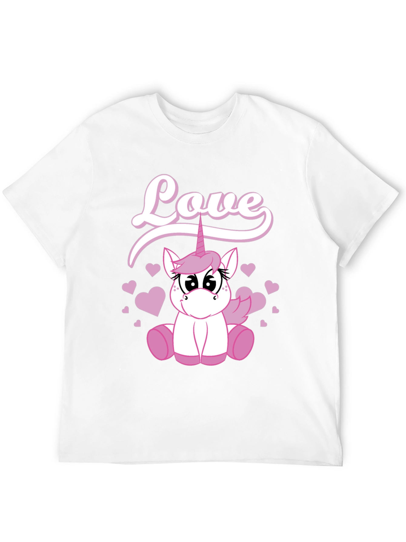Love Unicorn Graphic Black T-Shirt