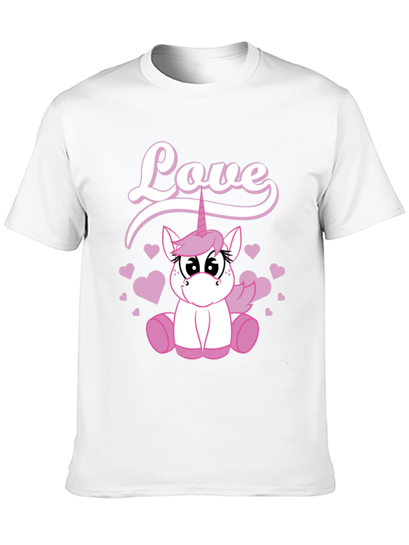 Love Unicorn Graphic Black T-Shirt