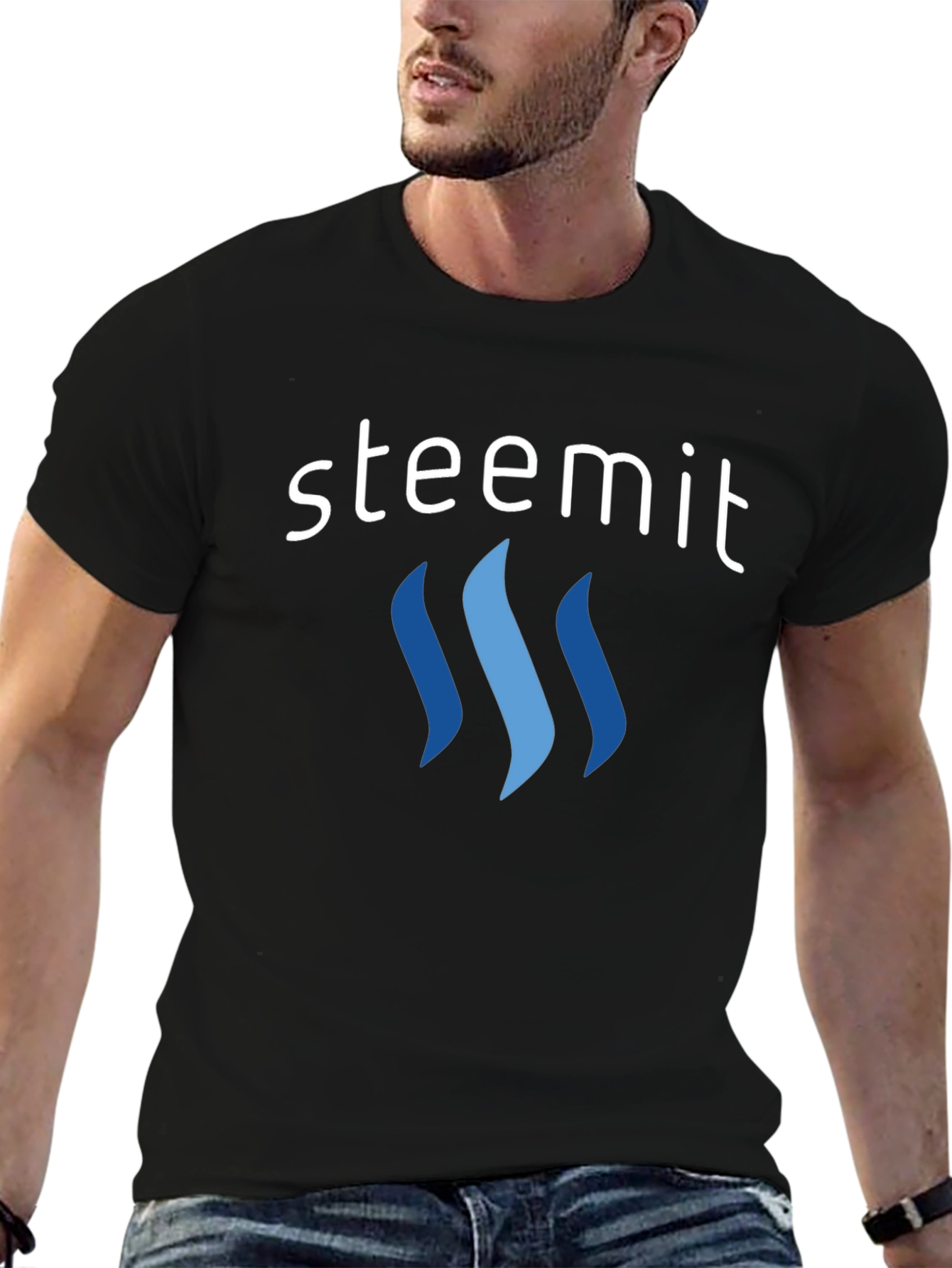Steemit Logo Black T-Shirt - Stylish Crypto Apparel
