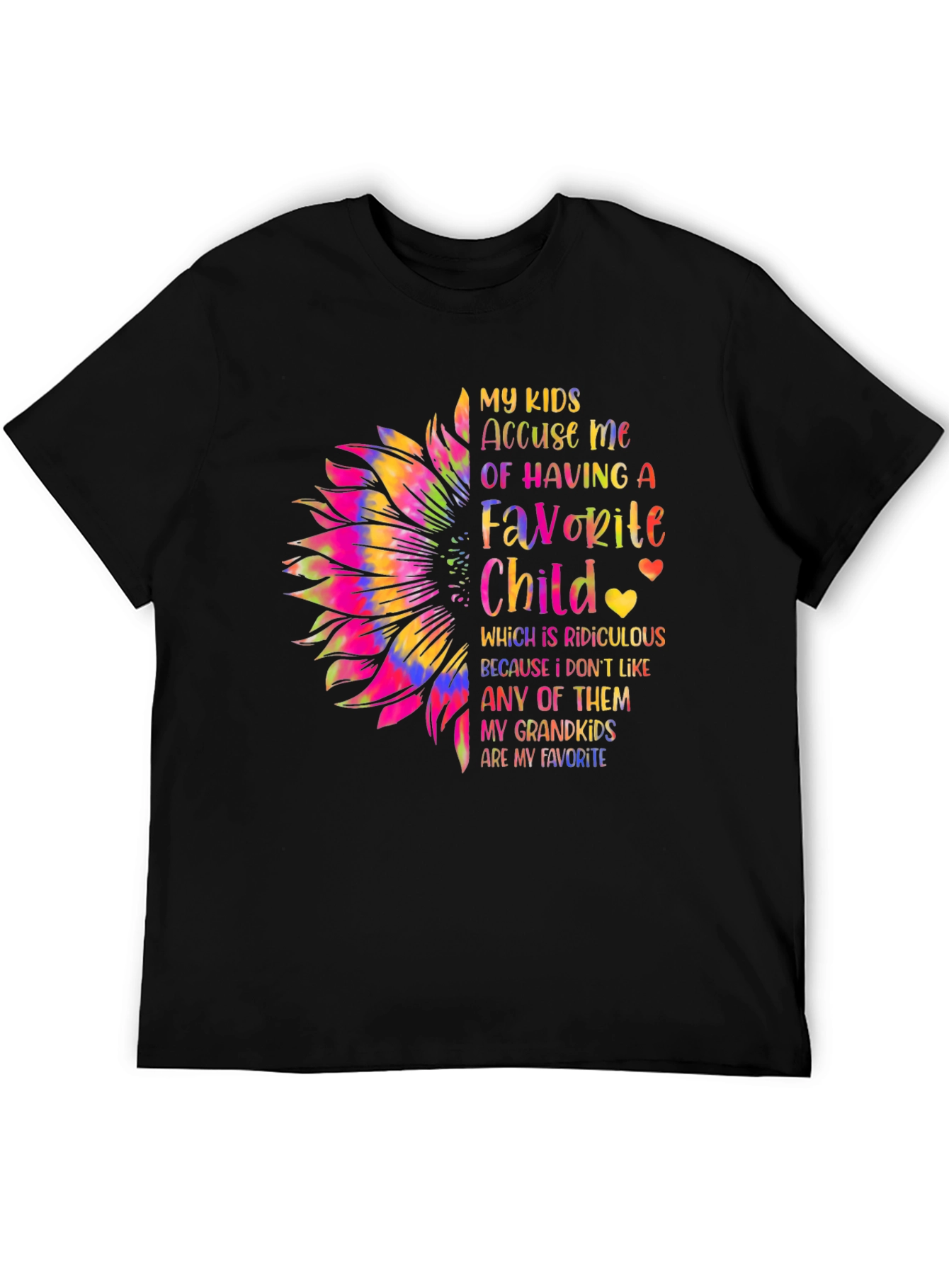 Favorite Grandkids Sunflower Graphic Tee