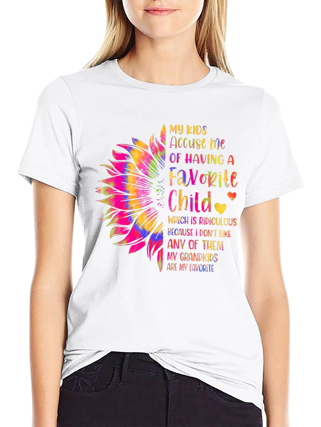 Favorite Grandkids Sunflower Graphic Tee