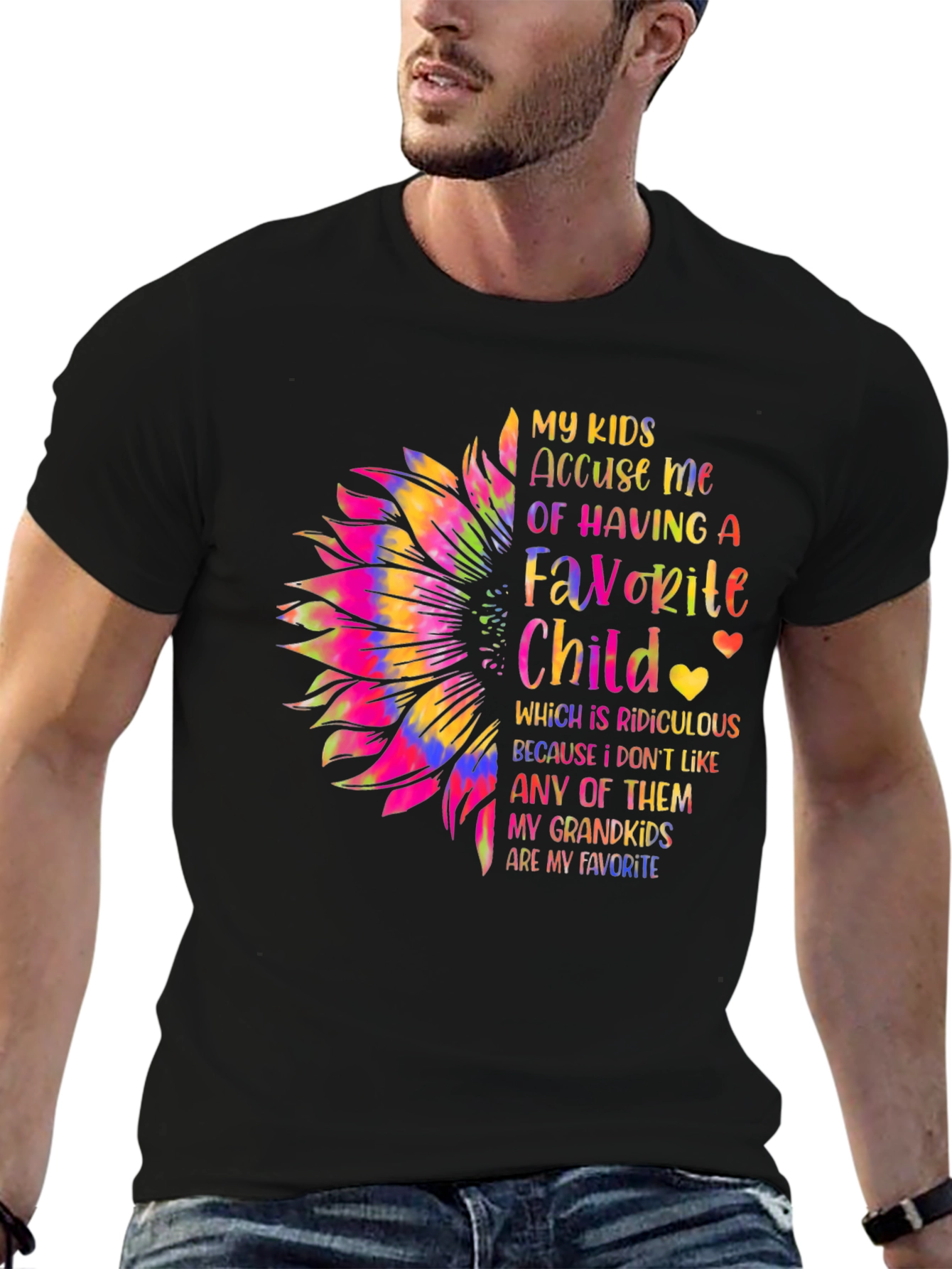 Favorite Grandkids Sunflower Graphic Tee