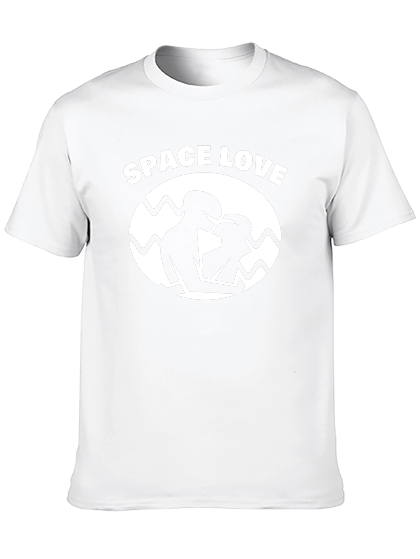 Space Love Graphic T-Shirt - Black Crew Neck Tee